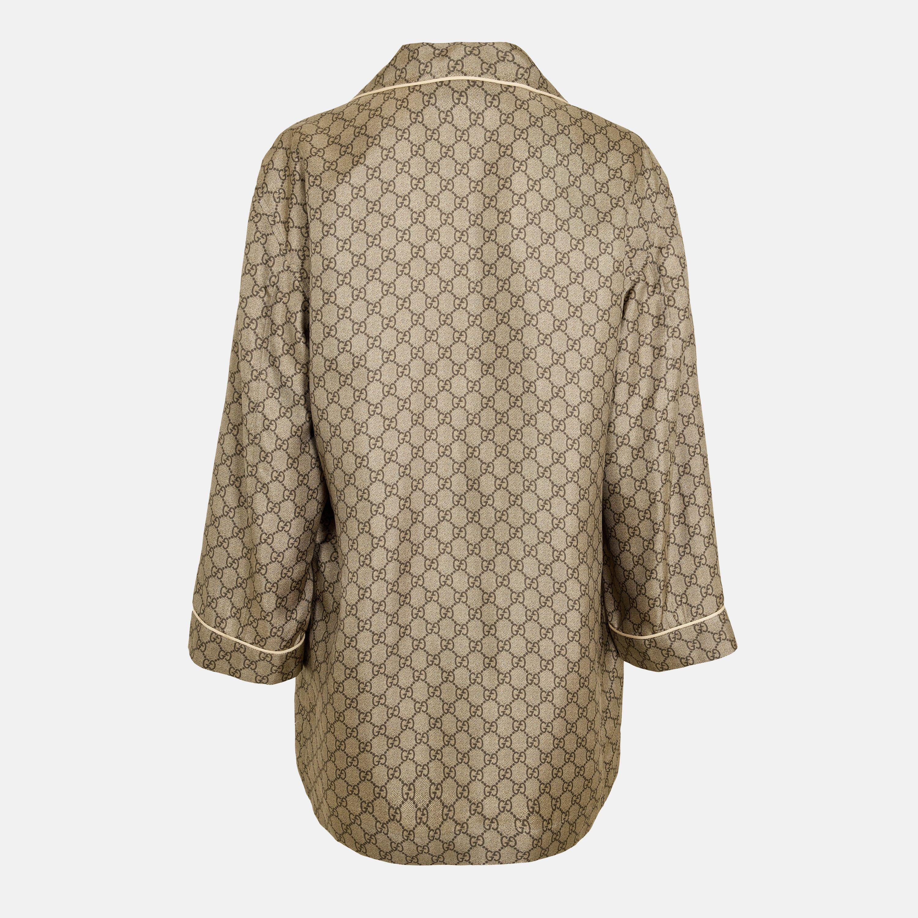 Camel/Mix - Gucci - Women's Patterned Long-Sleeve Shirt - 2