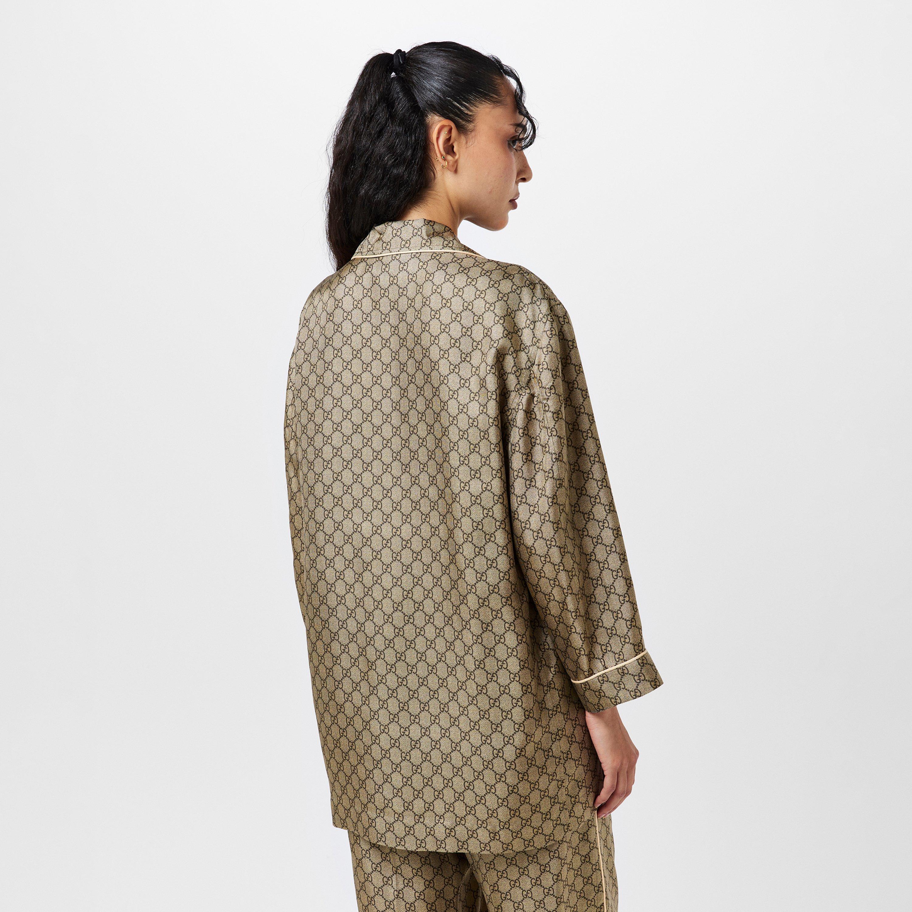 Camel/Mix - Gucci - Women's Patterned Long-Sleeve Shirt - 4