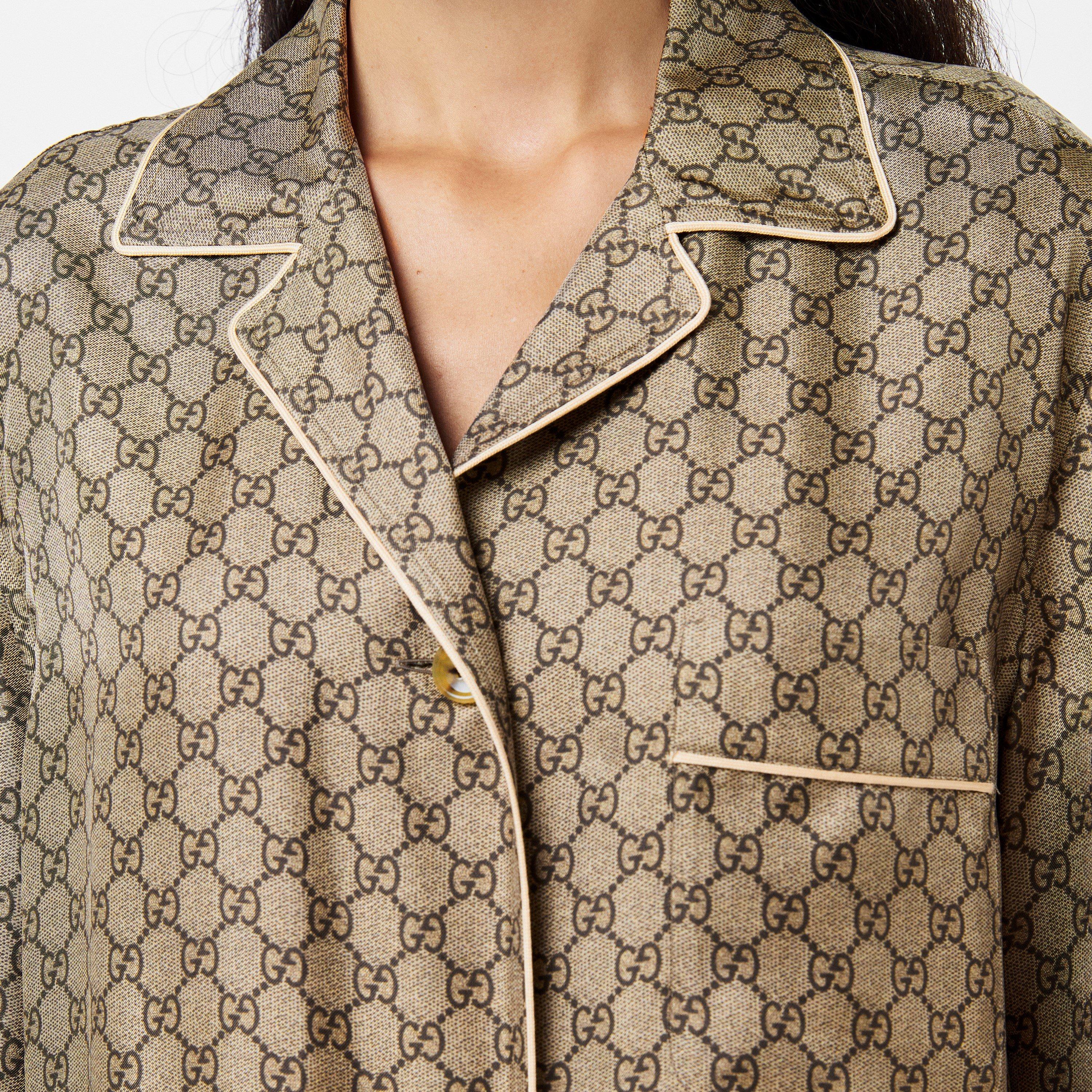 Camel/Mix - Gucci - Women's Patterned Long-Sleeve Shirt - 5