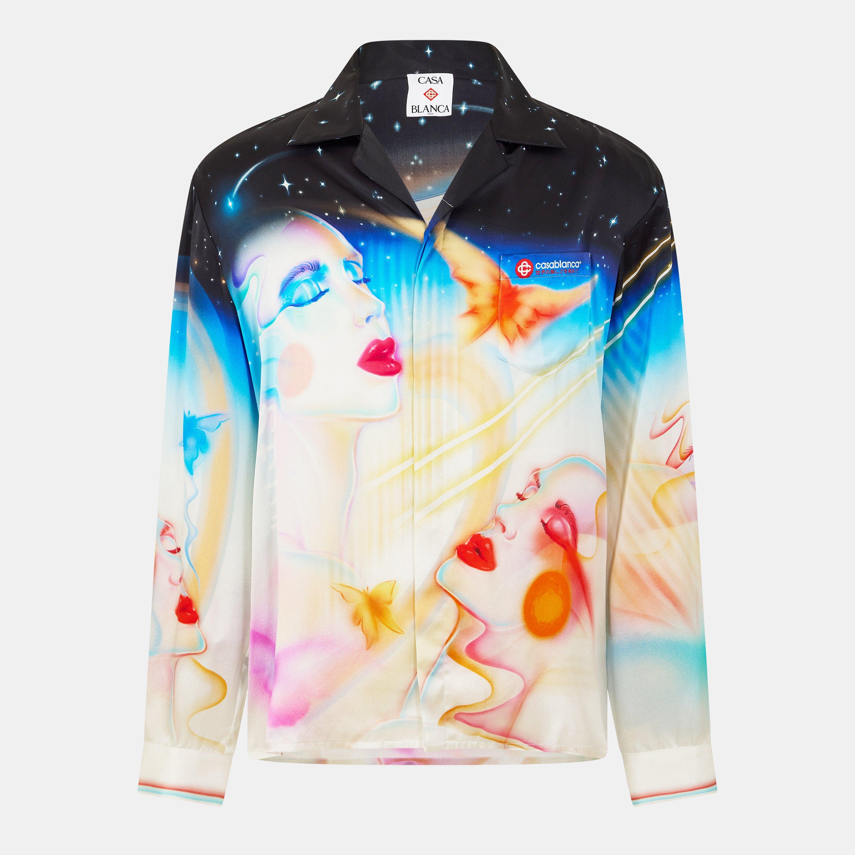 Multi - Casablanca - Men's Casa Galactic Silk Long-Sleeve Bowling Shirt - 1