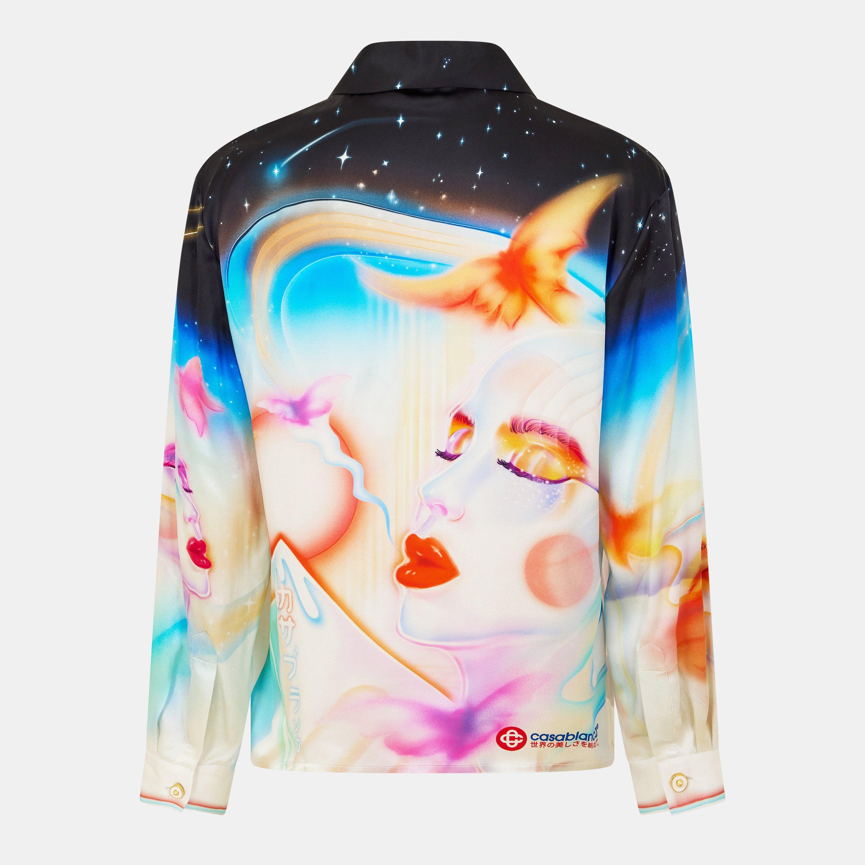 Multi - Casablanca - Men's Casa Galactic Silk Long-Sleeve Bowling Shirt - 2