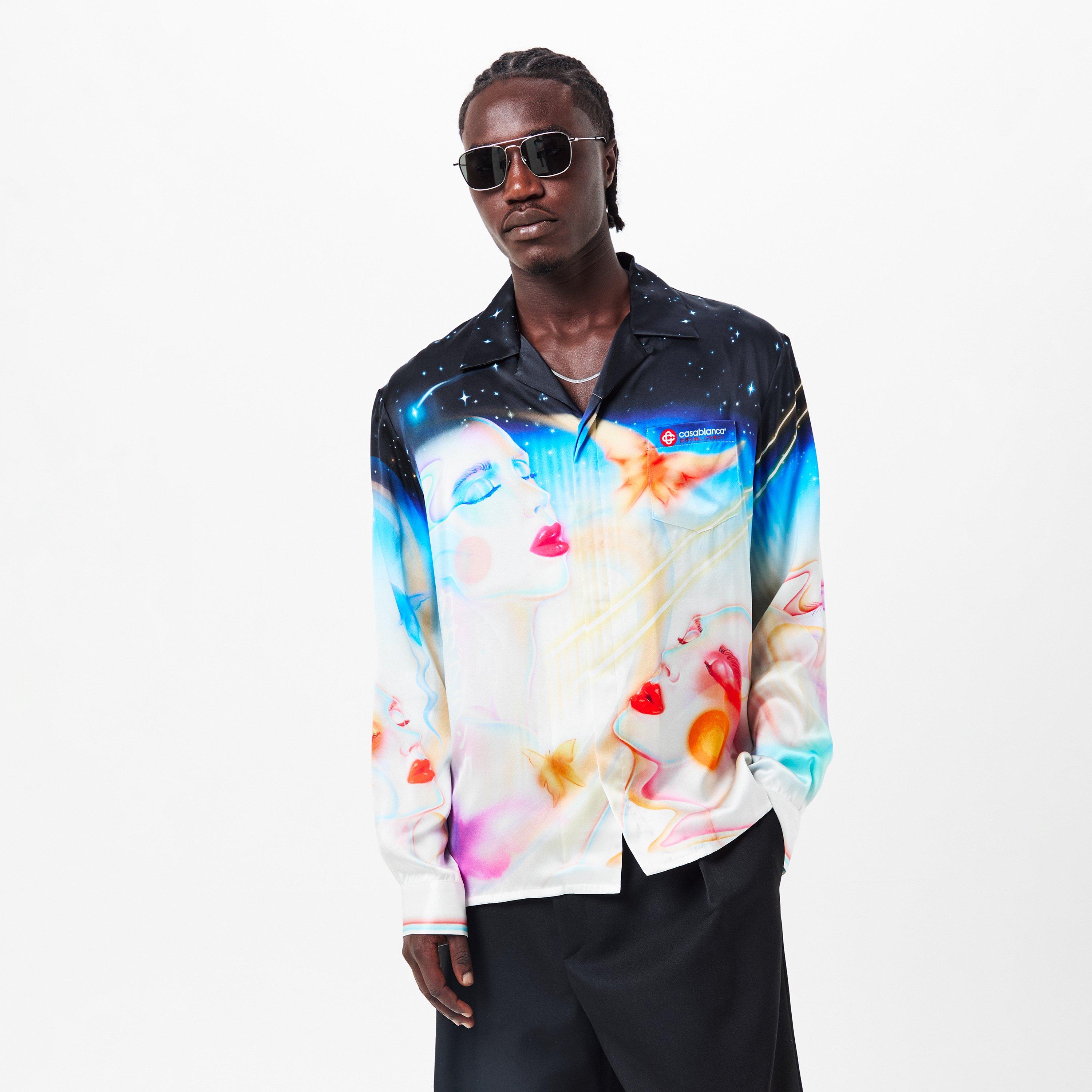 Multi - Casablanca - Men's Casa Galactic Silk Long-Sleeve Bowling Shirt - 3