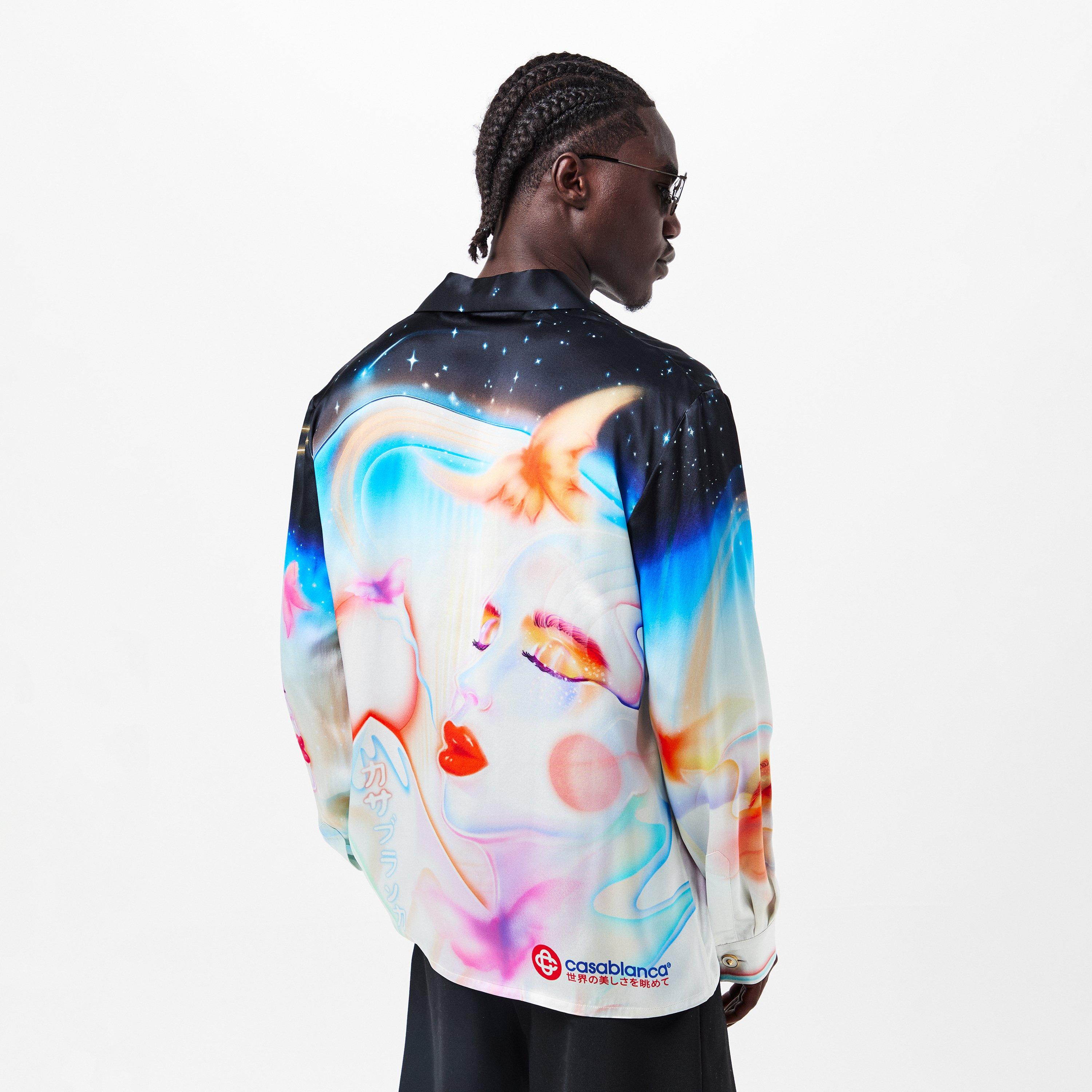 Multi - Casablanca - Men's Casa Galactic Silk Long-Sleeve Bowling Shirt - 4