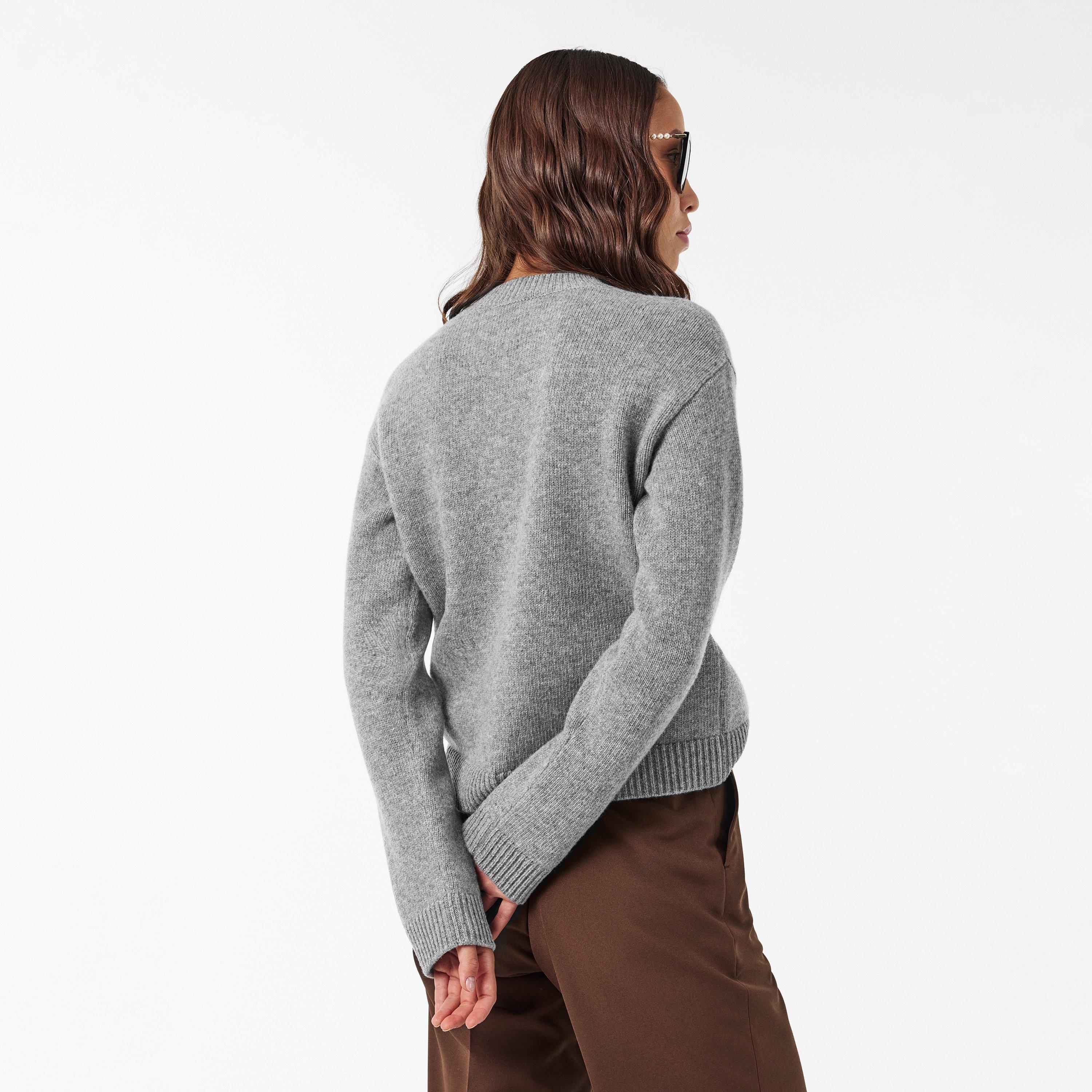 Taupe - Gucci - Women's Logo Crew Neck Jumper - 4