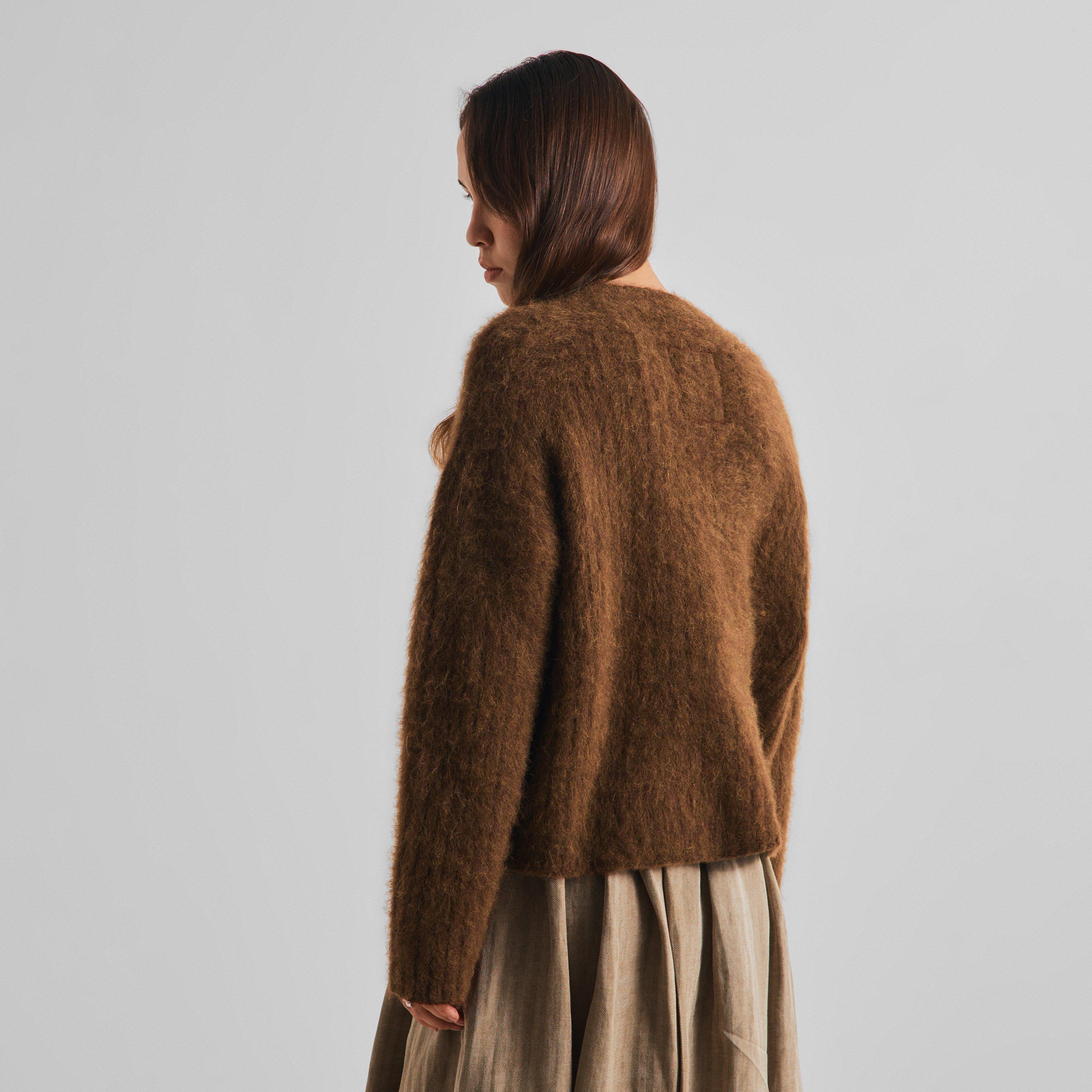 Mustard - Uma Wang - Women's Alpaca Wool Crew-Neck Jumper - 4