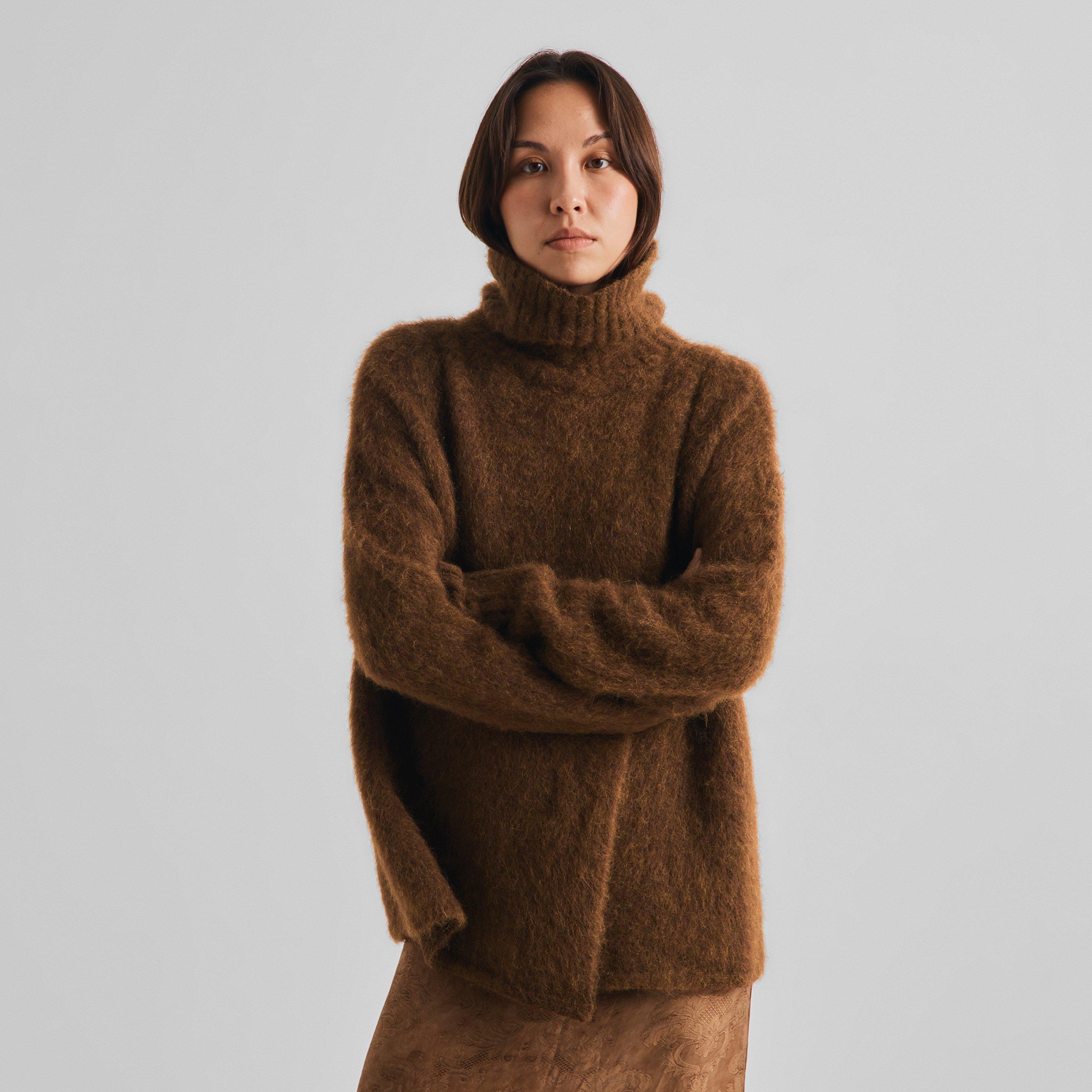 Mustard - Uma Wang - Women's Wool Funnel-Neck Long-Sleeve Jumper - 3