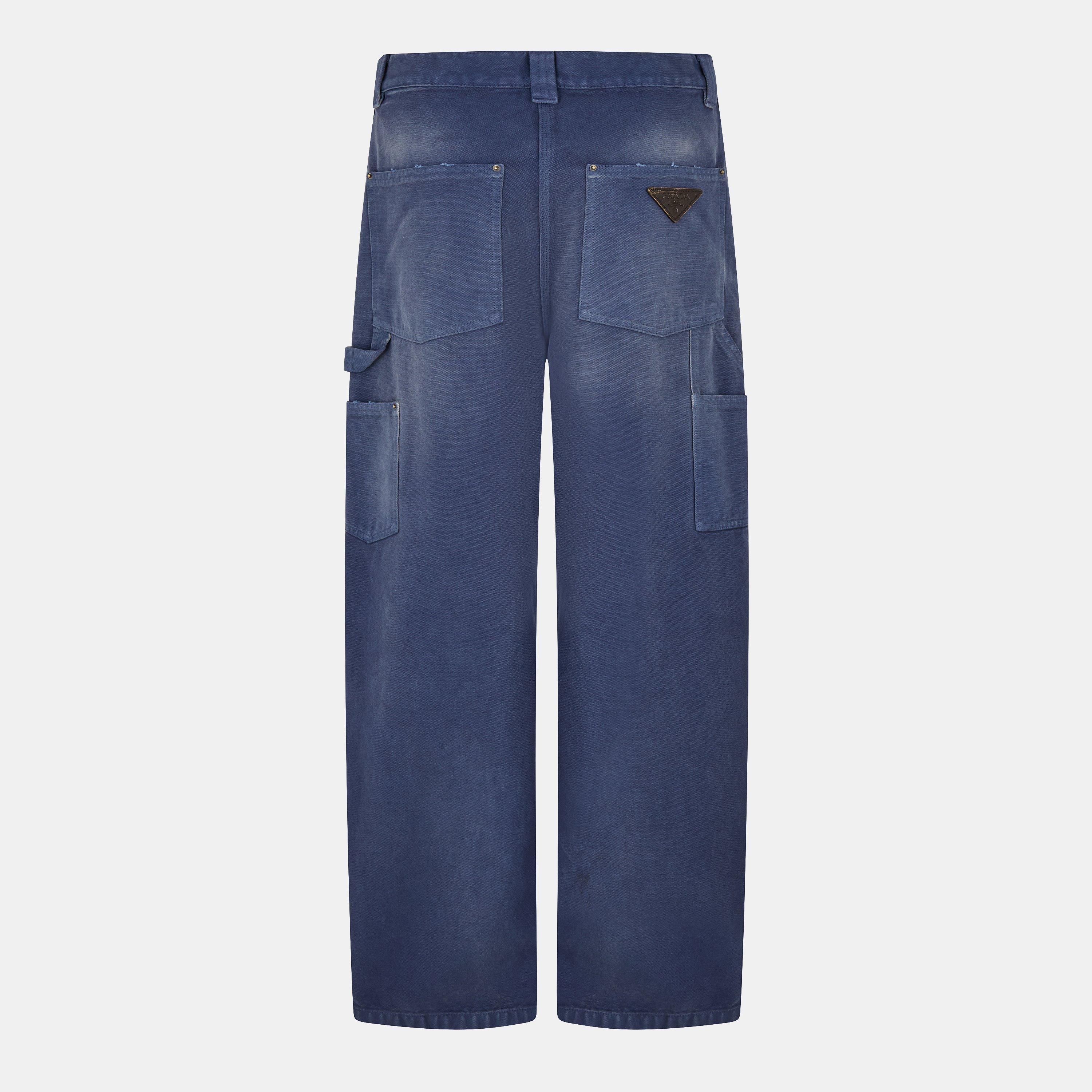 Navy - Prada - Canvas Trousers - 2