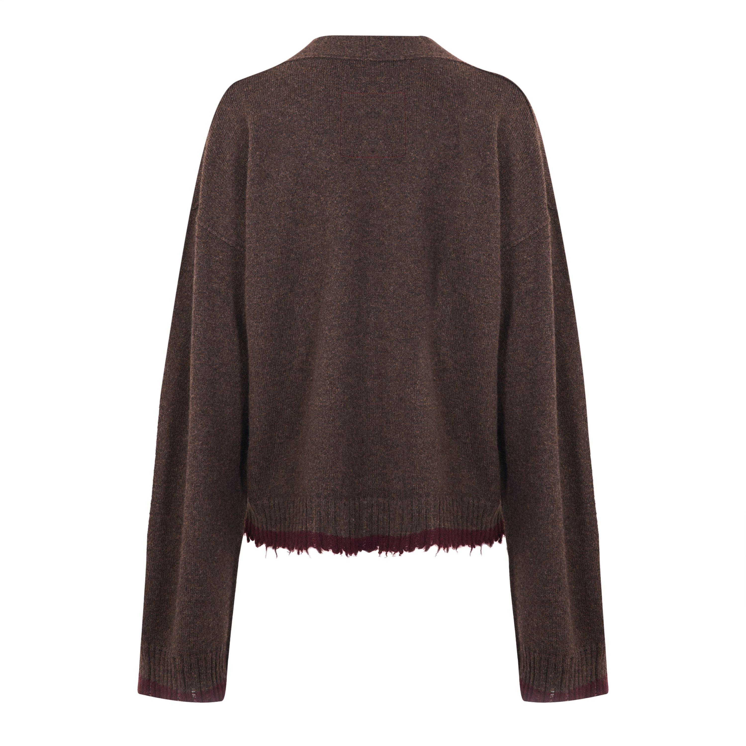 Brown/Red - Uma Wang - Women's Cashmere Oversized-Fit Over Cardigan - 2