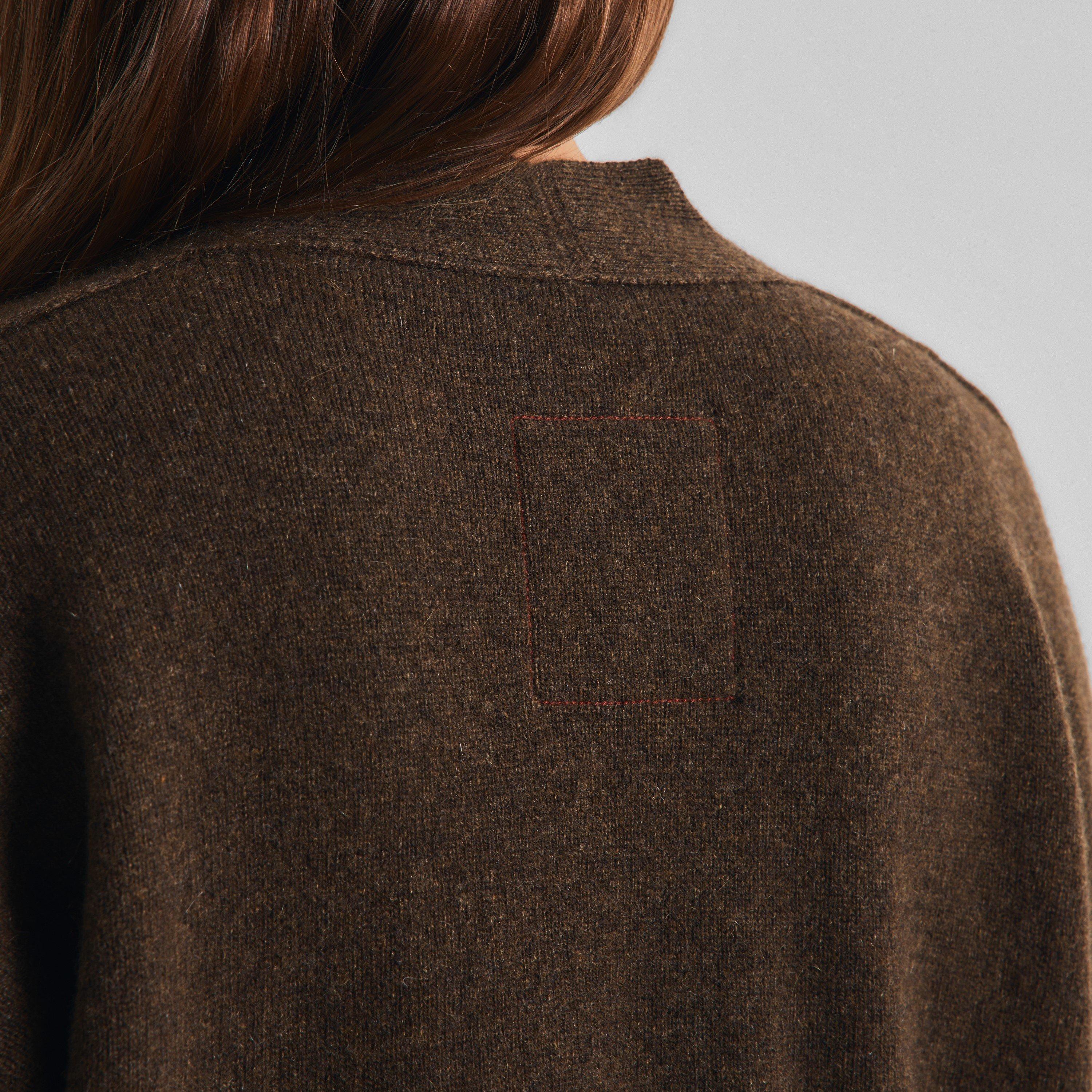 Brown/Red - Uma Wang - Women's Cashmere Oversized-Fit Over Cardigan - 5