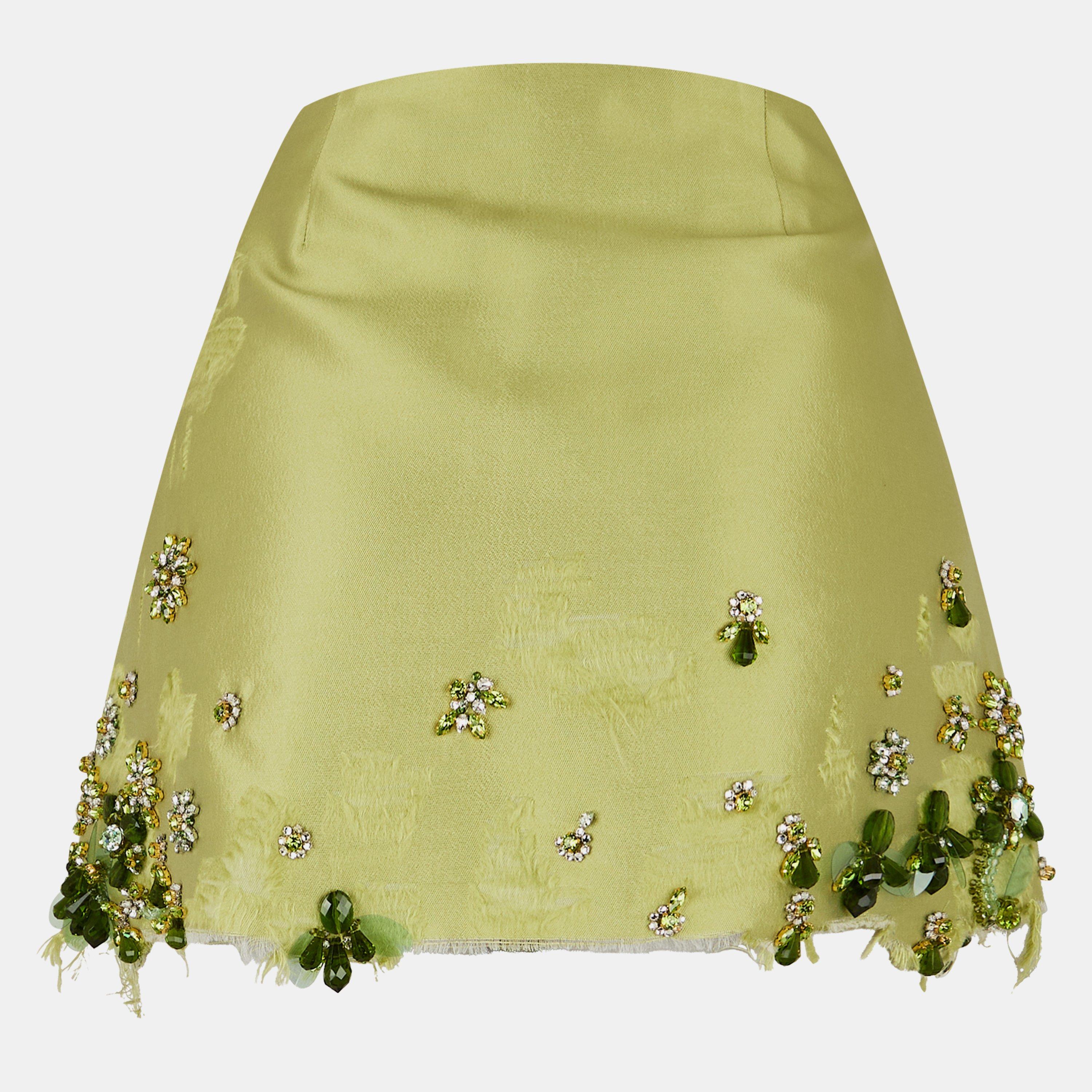 Felce - Prada - Embellished Silk Mini Skirt - 2