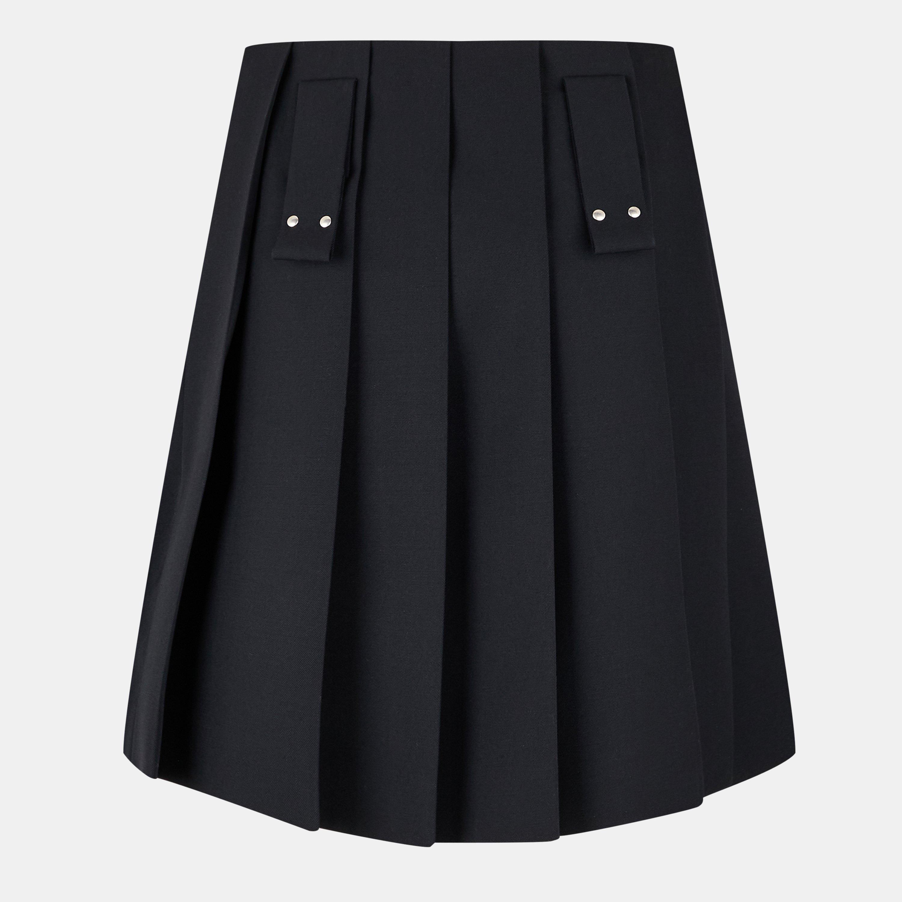 Bleu - Prada - Pleated Gabardine Mini Skirt - 2