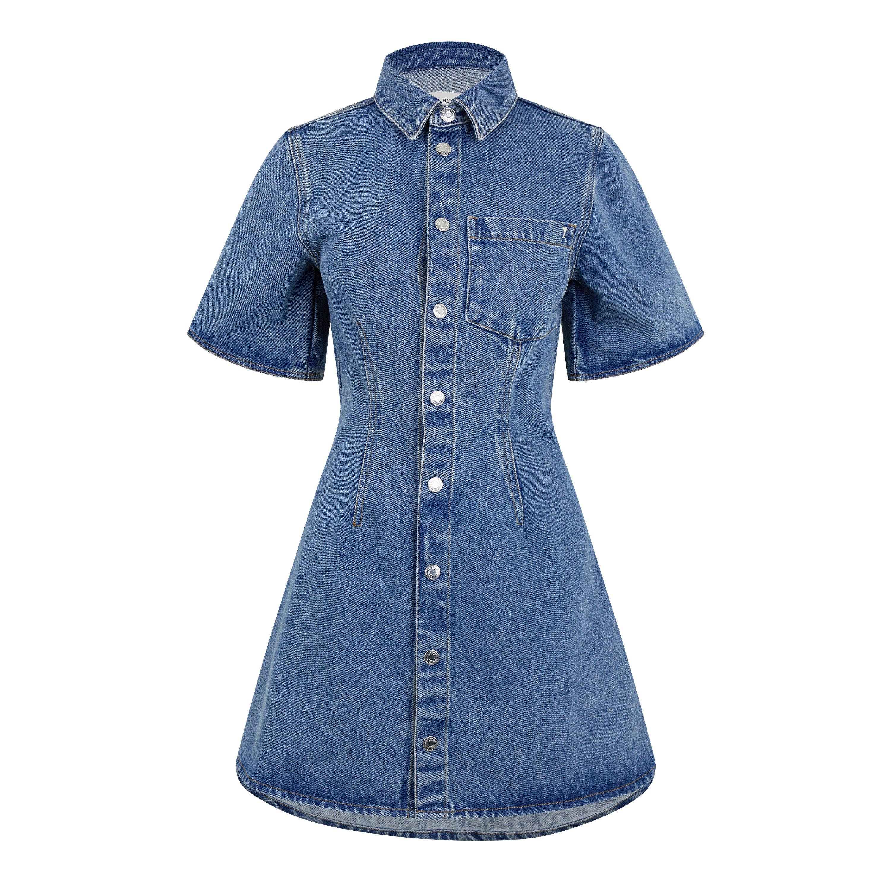 Used Blue - Ami Paris - Denim Button Up Dress - 5