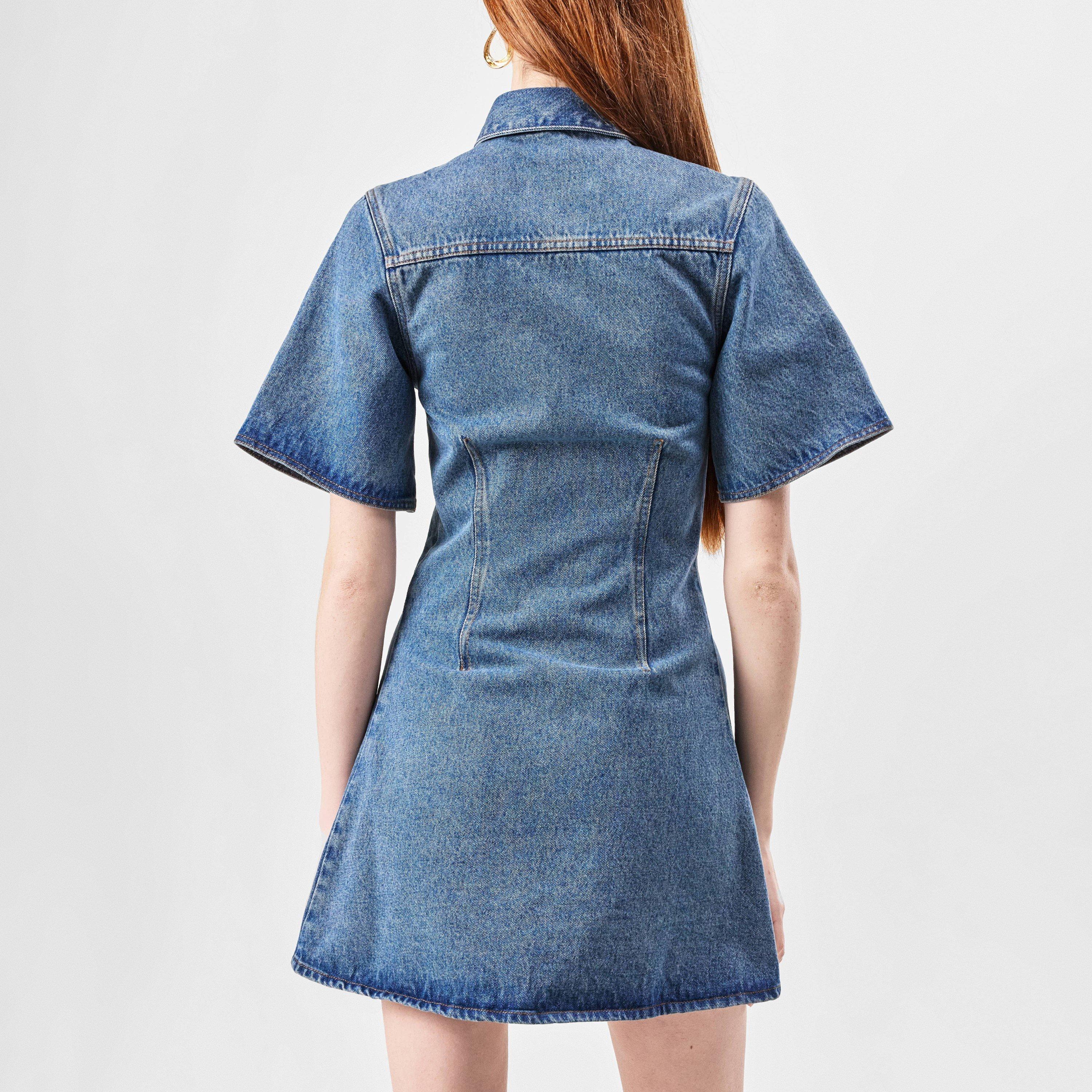 Used Blue - Ami Paris - Denim Button Up Dress - 3