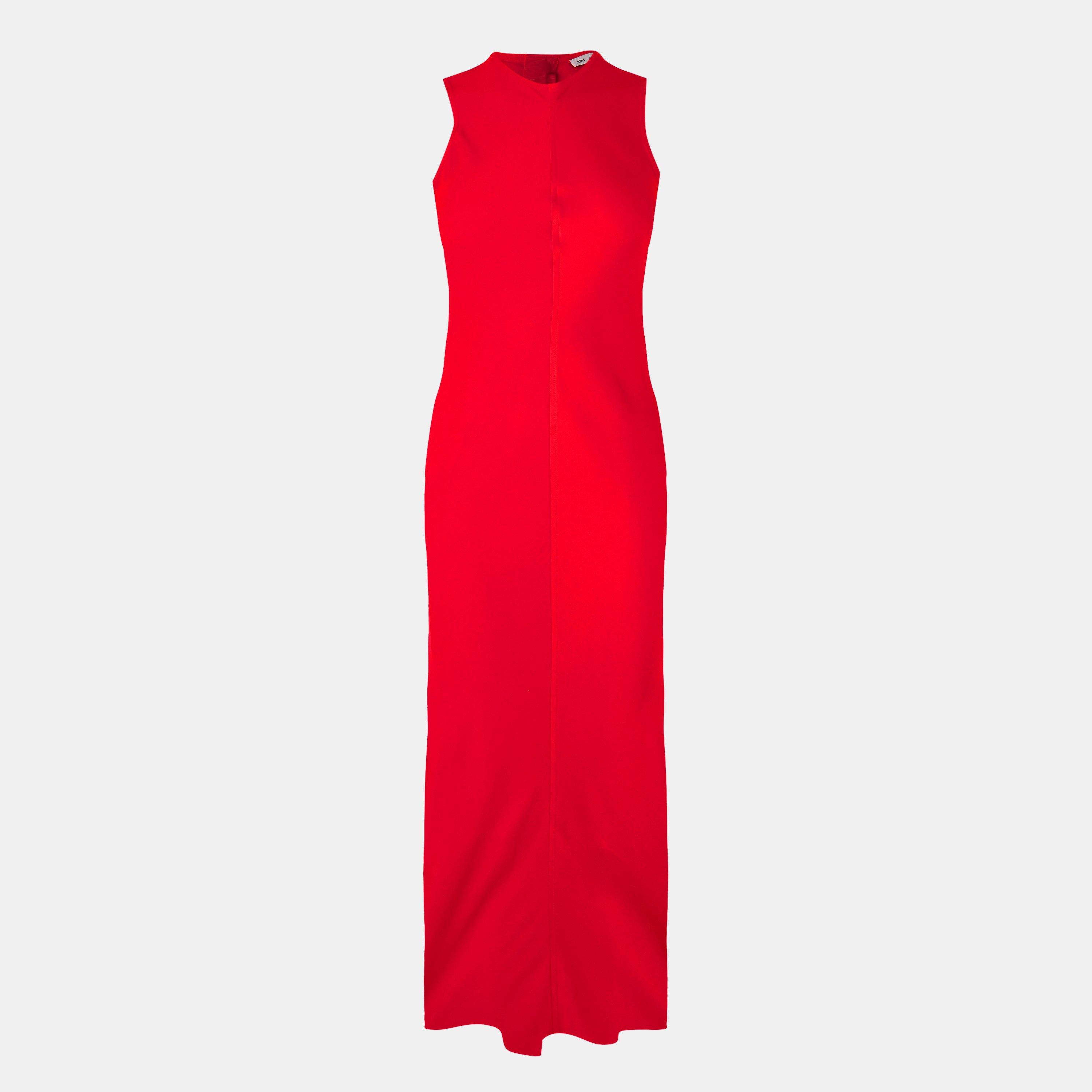 Red - Ami Paris - Women's Long Fluid Maxi Dress - 1