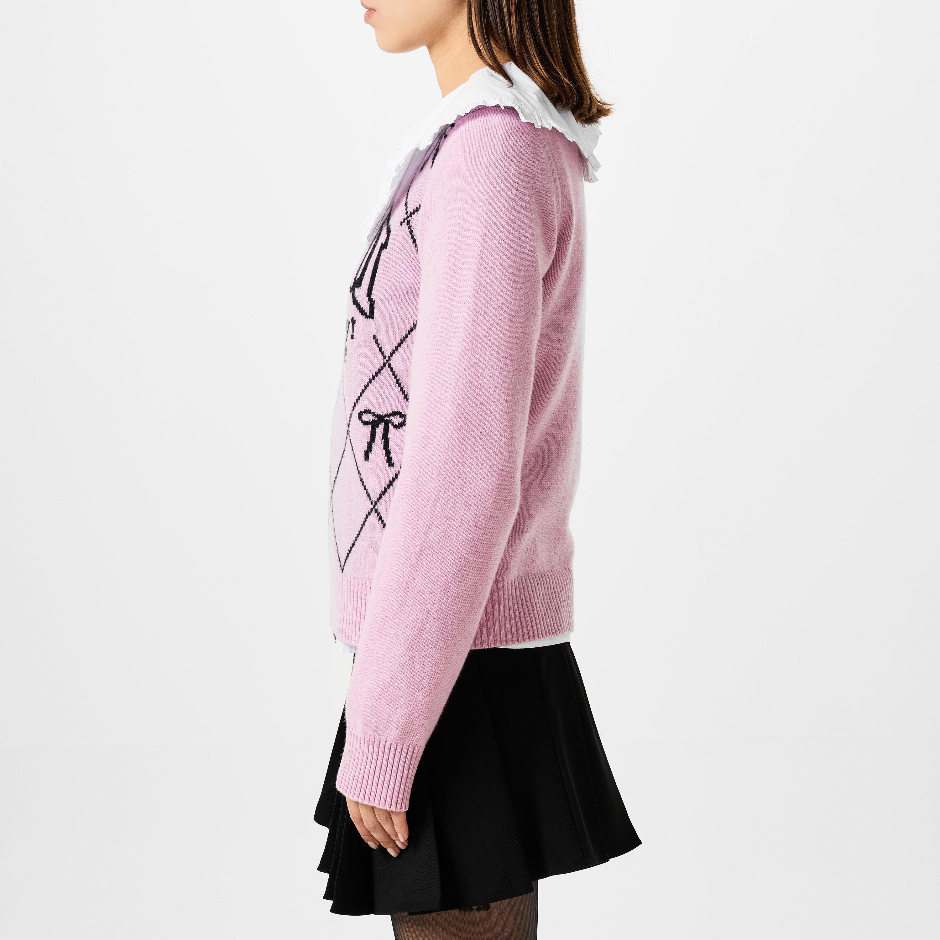 Mauve Chalk - Ganni - Graphic Bow Jumper - 2