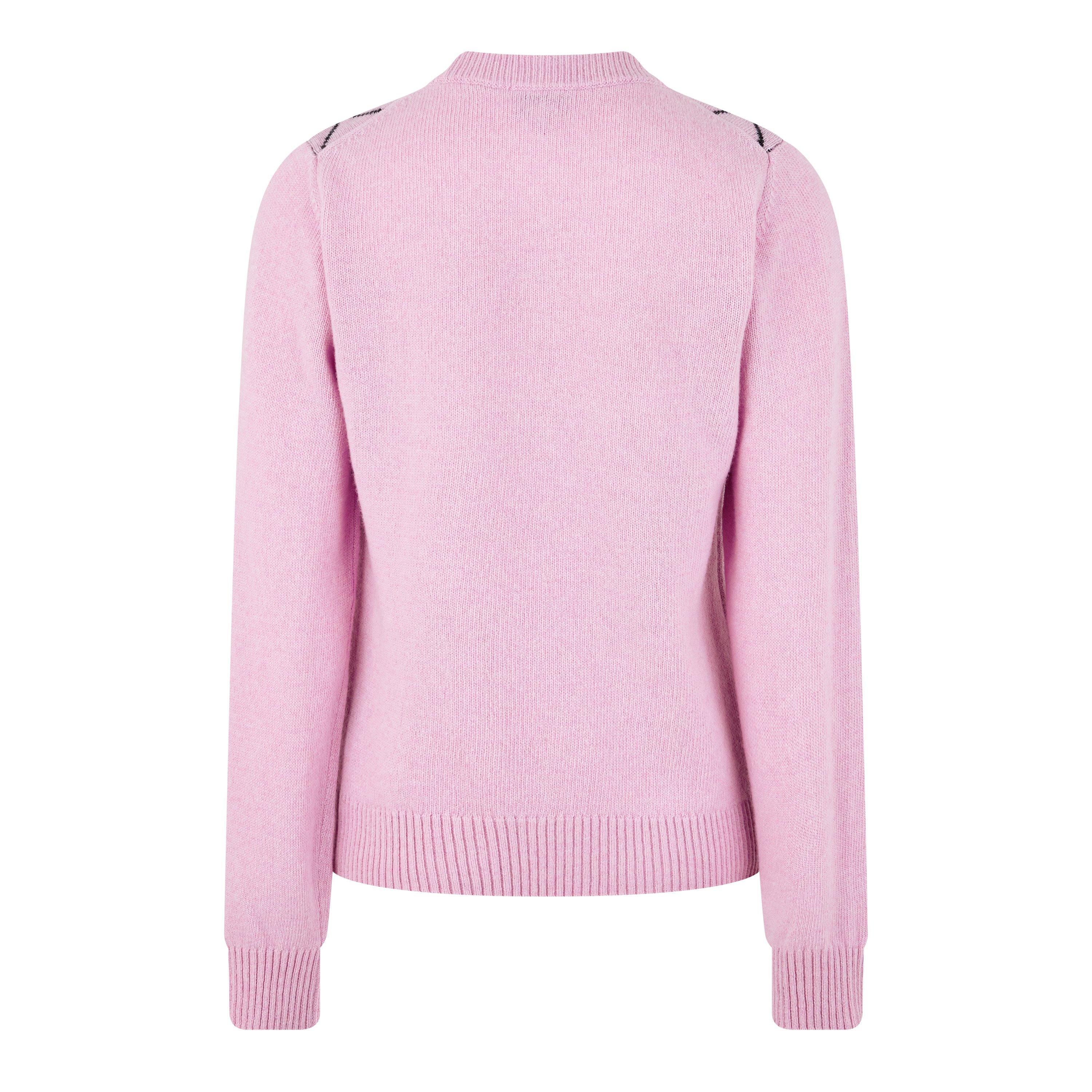 Mauve Chalk - Ganni - Graphic Bow Jumper - 6