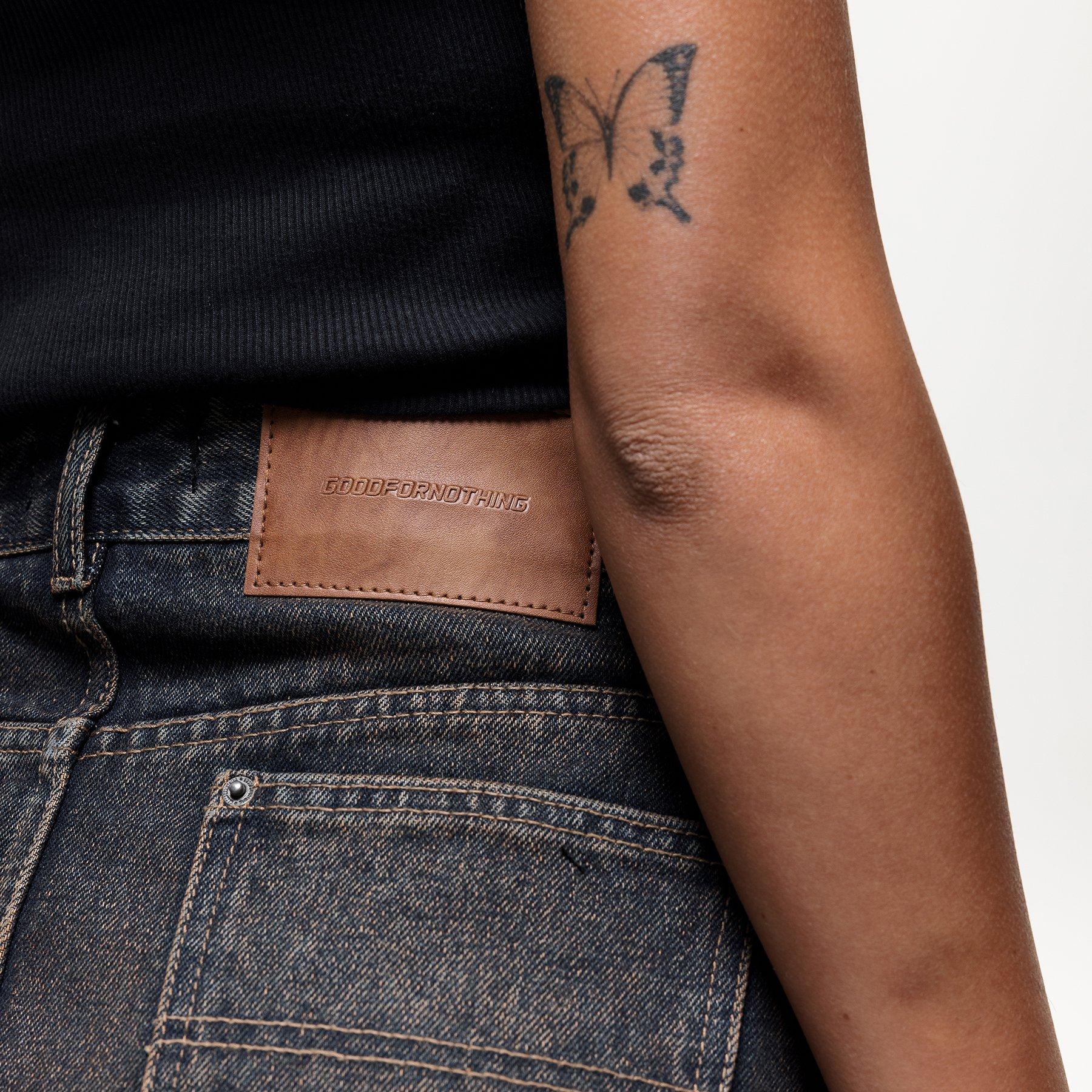 Preto - Good For Nothing - Womens Carpenter Mini Denim Skirt - 4