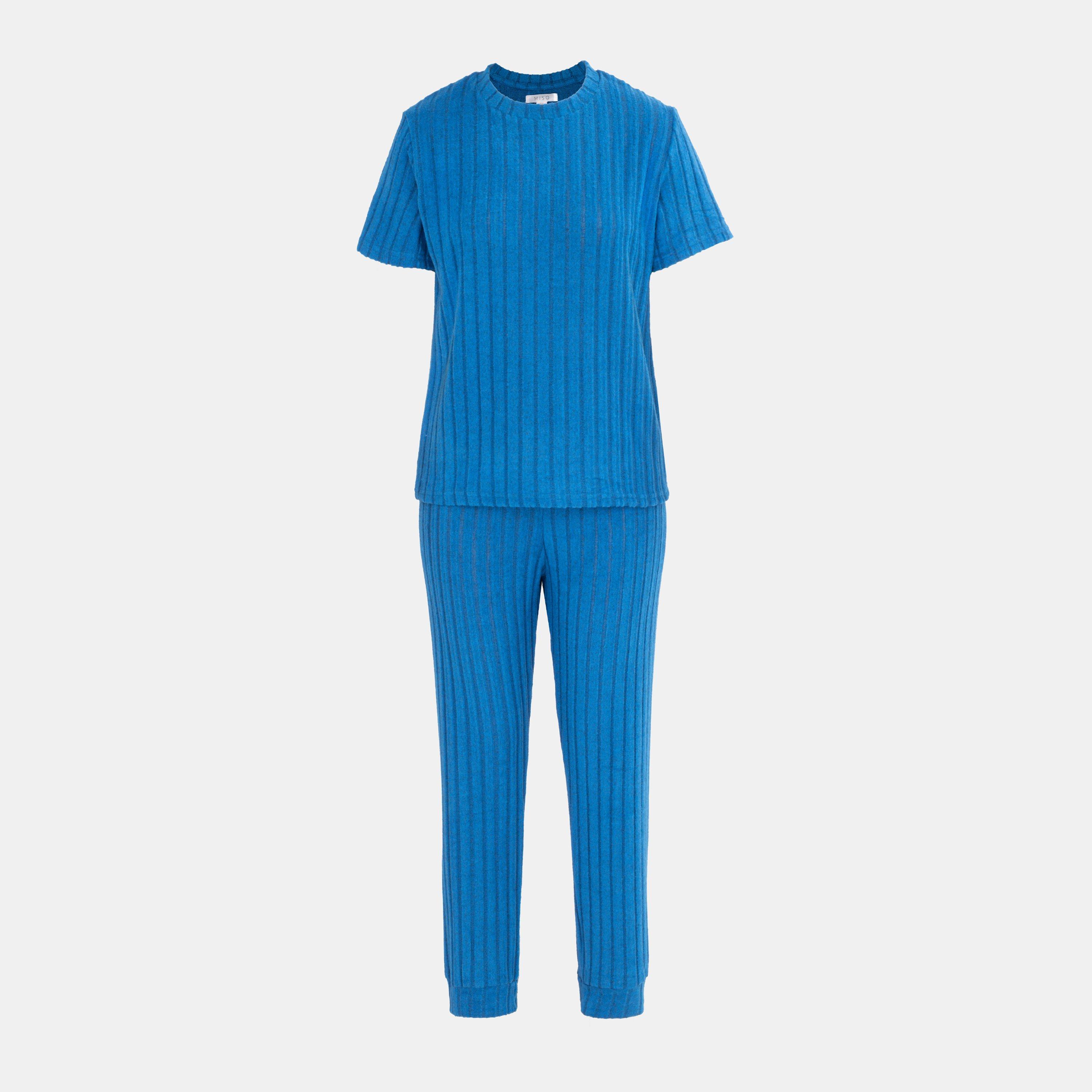 Miso Women's Short Sleeve Pajamas Set - Blue - 8 (XS)