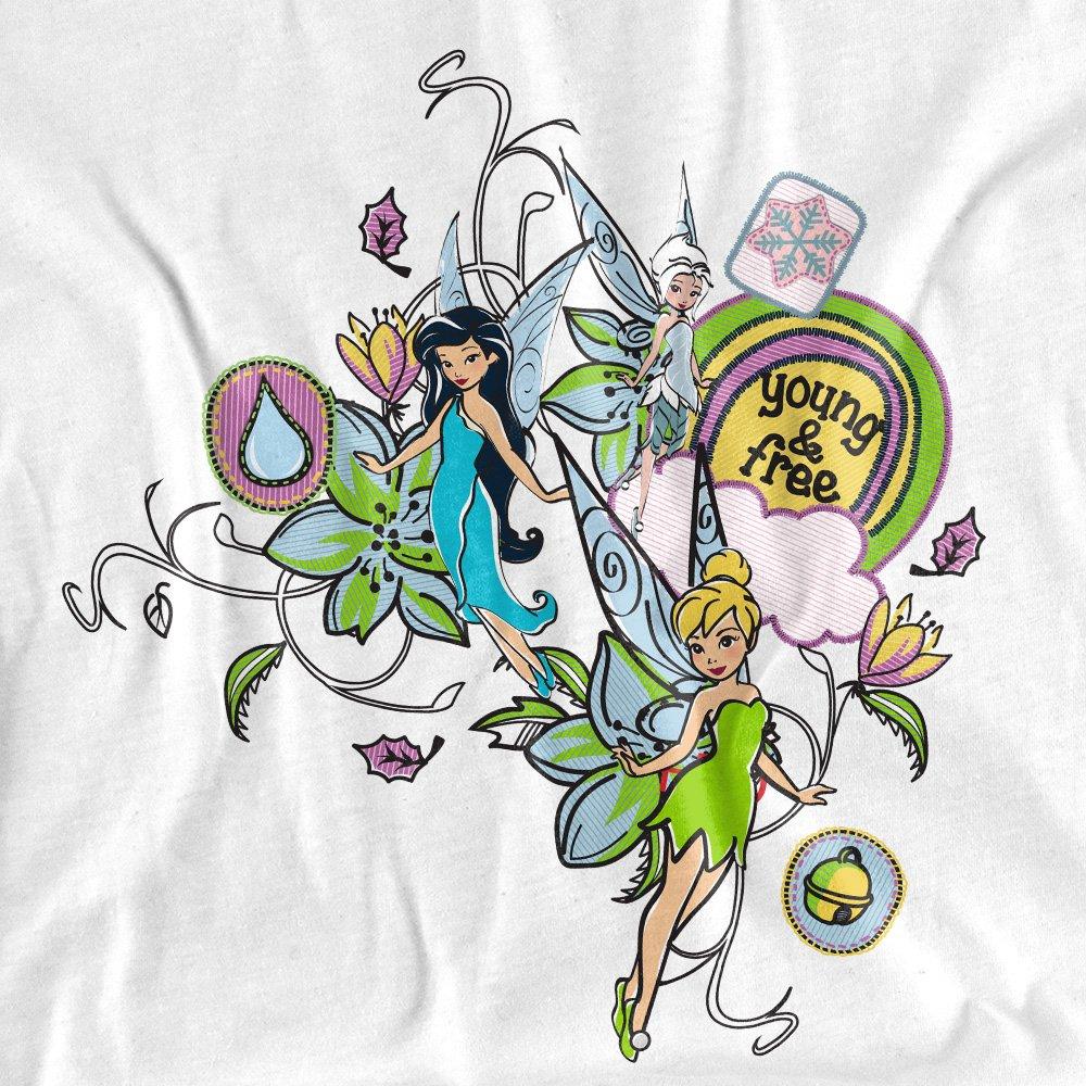 White - Disney - Fairies Young And Free Tinker Bell Periwinkle T-S - 2