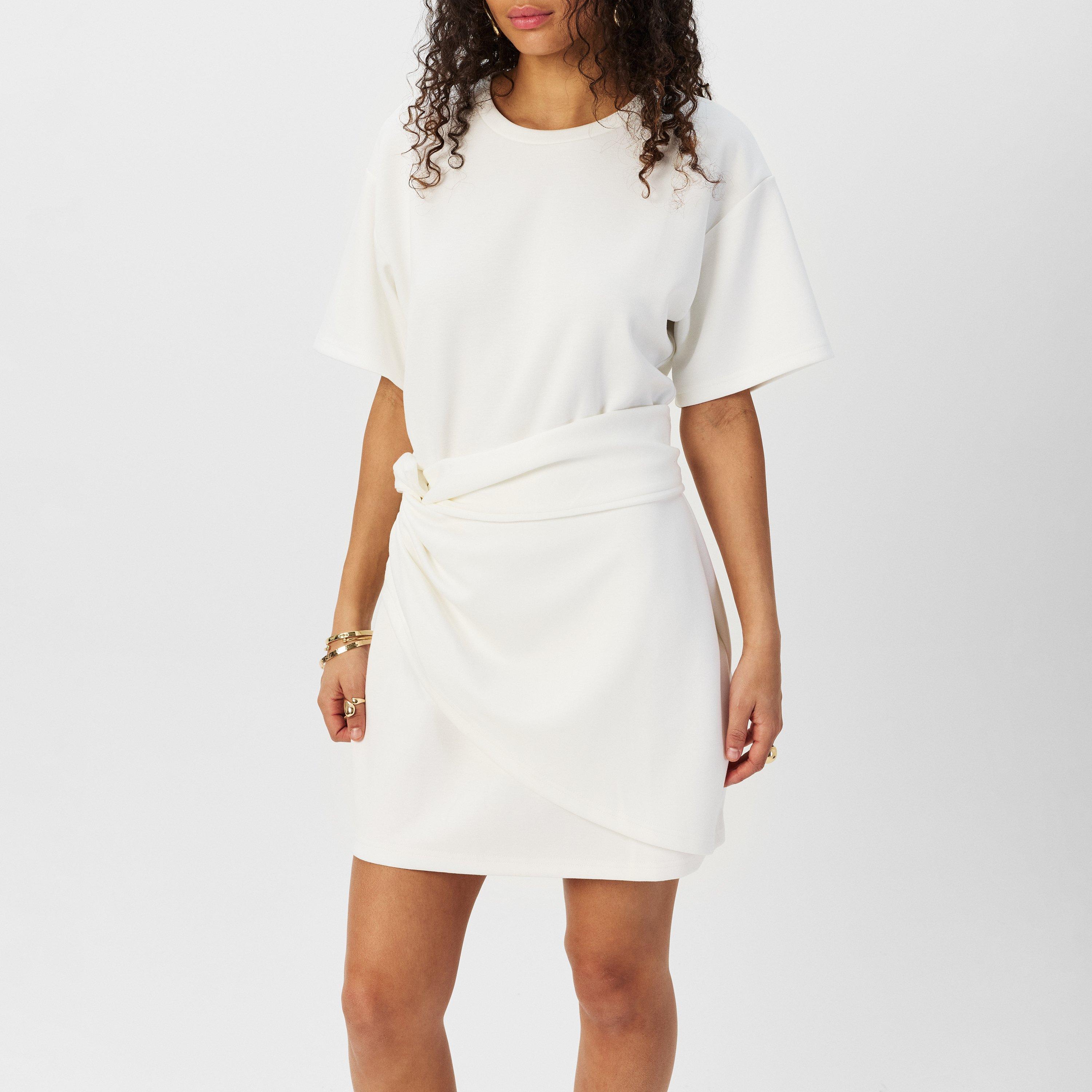 WHITE - 4th and Reckless - Women's Ruched Mini Cut Out Dress - 3
