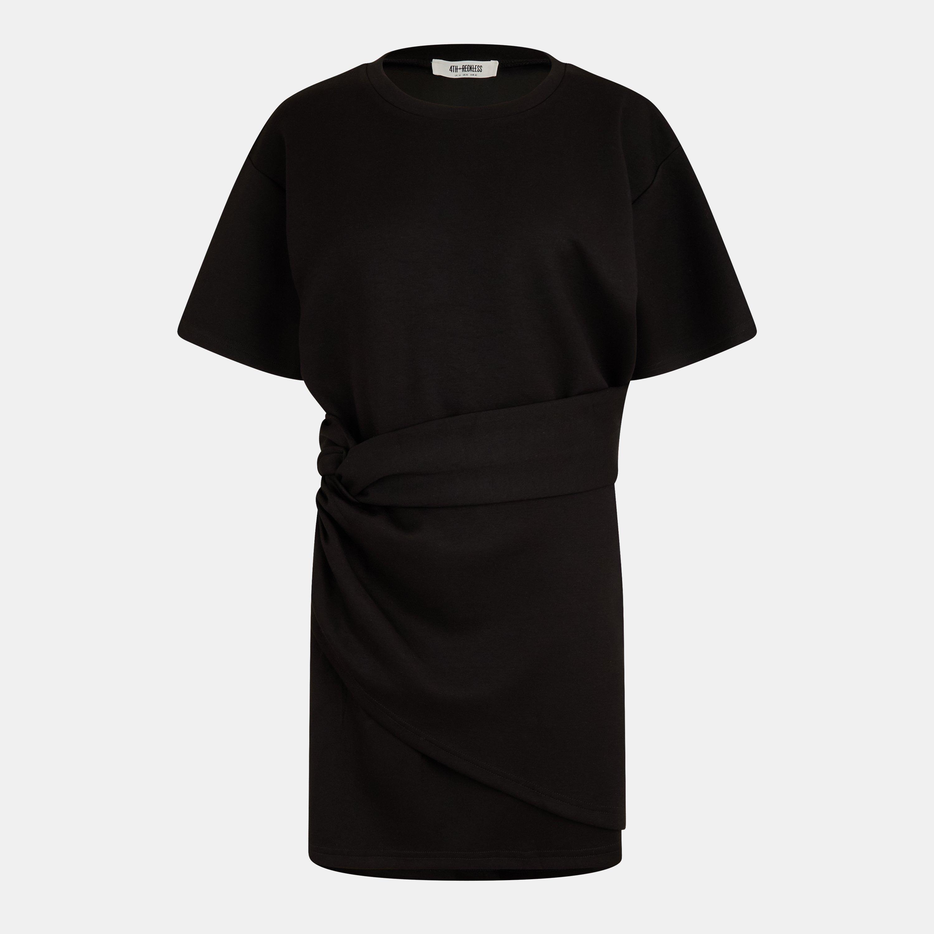 BLACK - 4th and Reckless - Women's Ruched Mini Cut Out Dress - 1