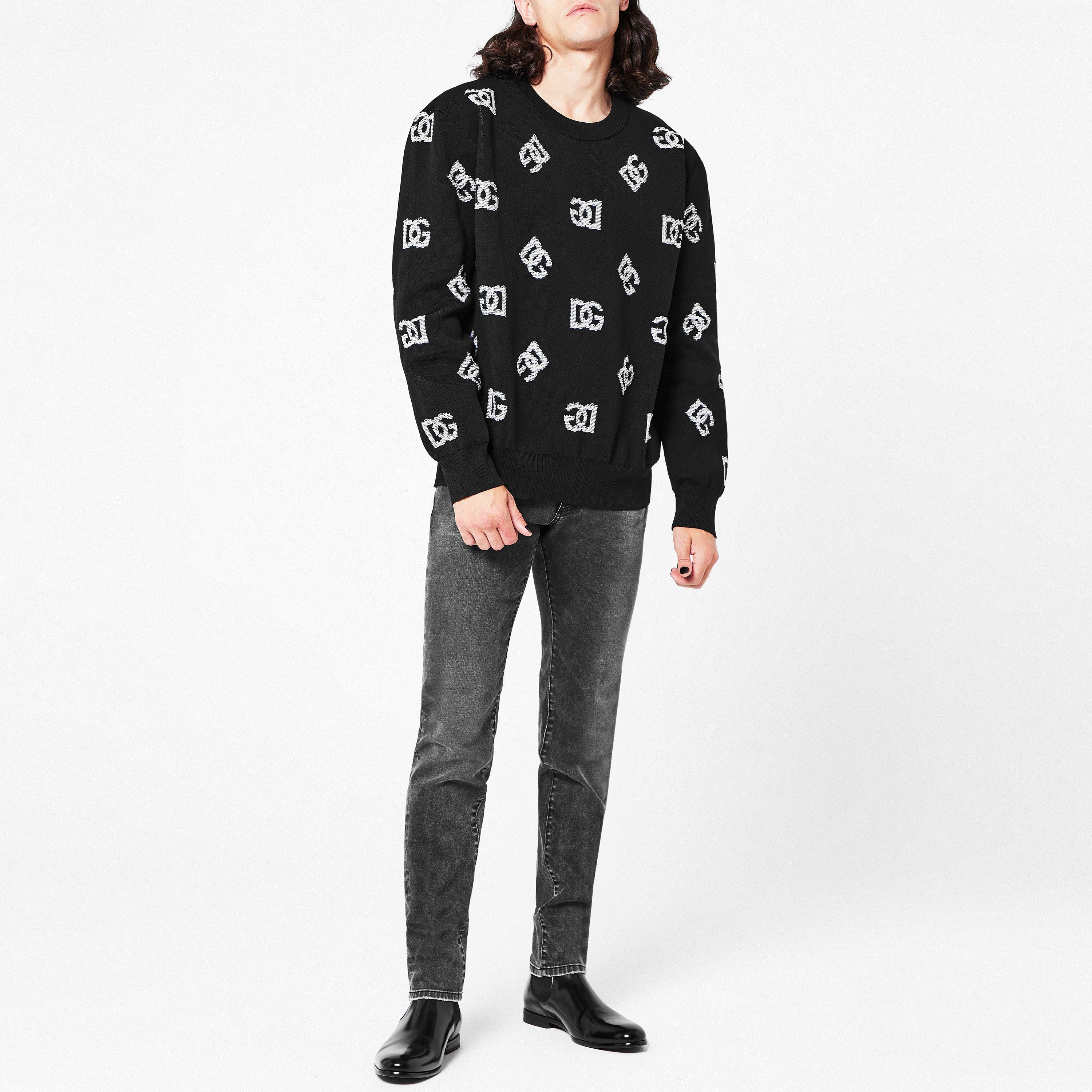 Dolce and Gabbana Technical Jacquard Dg Sweater | Cruise Fashion