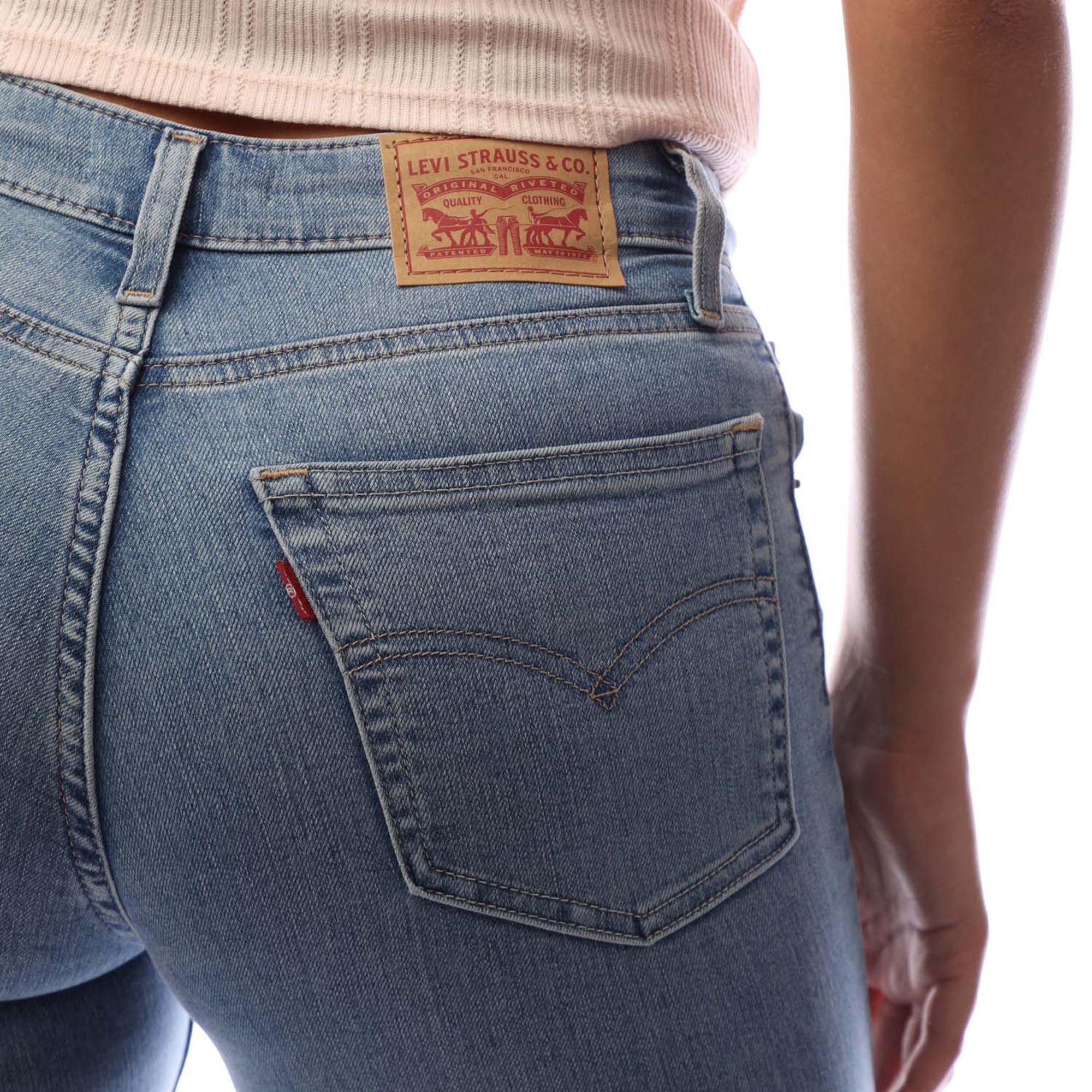 Blue - Levis - Women's High-Rise Flare Bootcut Jeans - 3