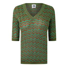 Missoni V-Neck Mohair-Wool Blend Top