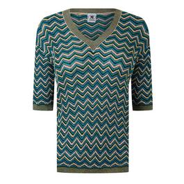 Missoni V-Neck Mohair-Wool Blend Top