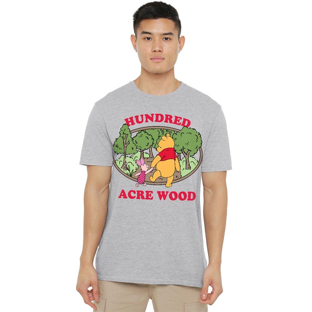Light Grey - Disney - Winnie The Pooh Hundred Acre Wood Badge T-Shirt A - 1