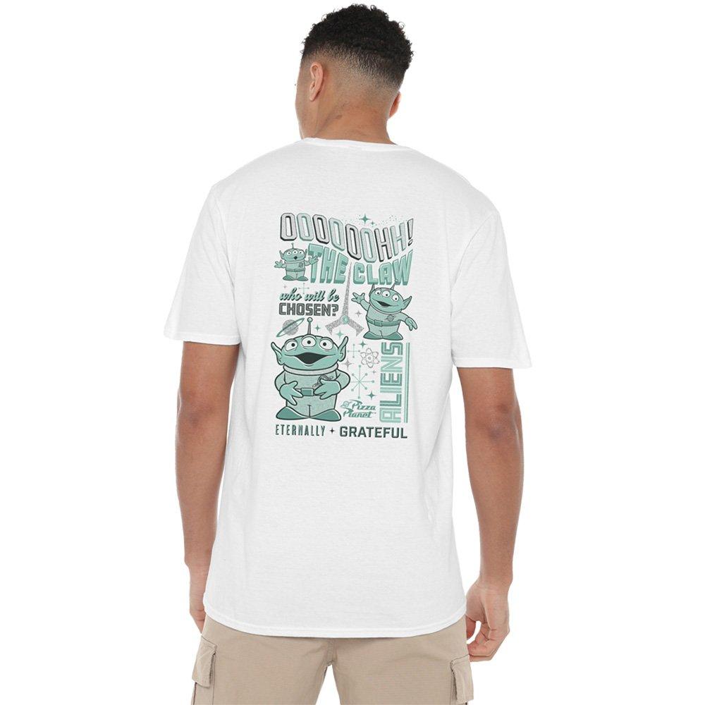 White - Disney - Toy Story Aliens Group Text Front Back T-Shirt Wh - 1