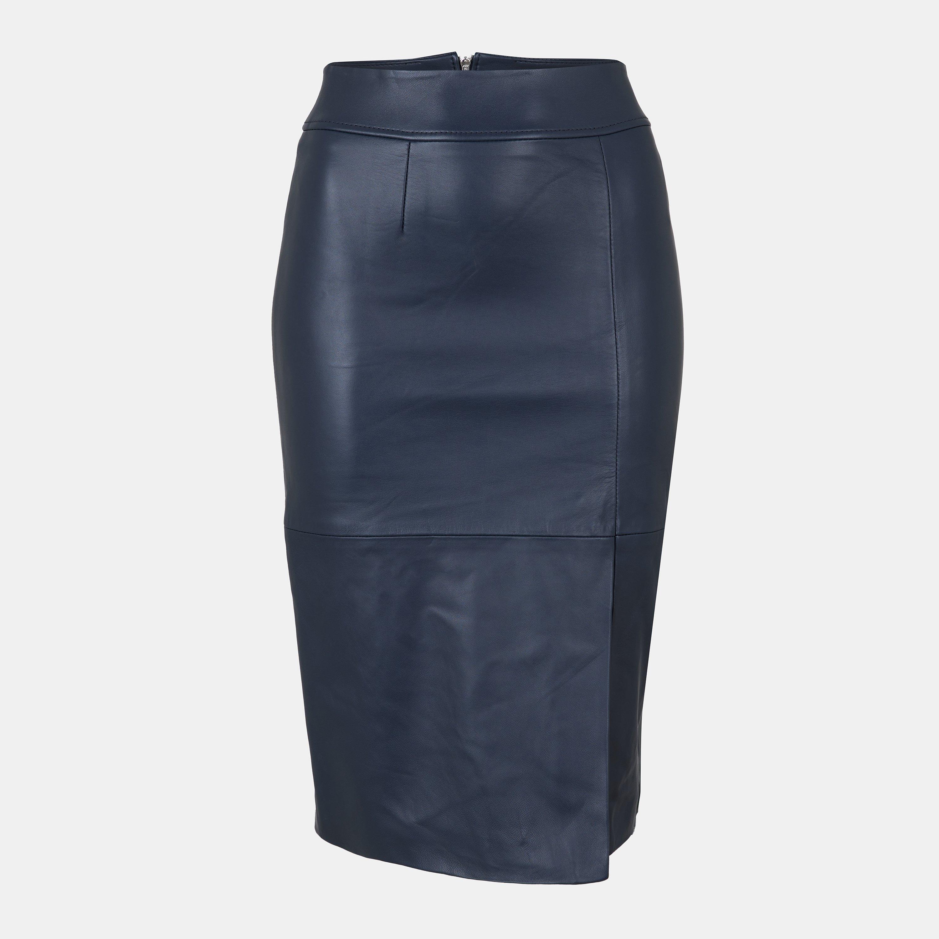 Dark Blue - Boss - Women's Setora Leather Shorts - 1