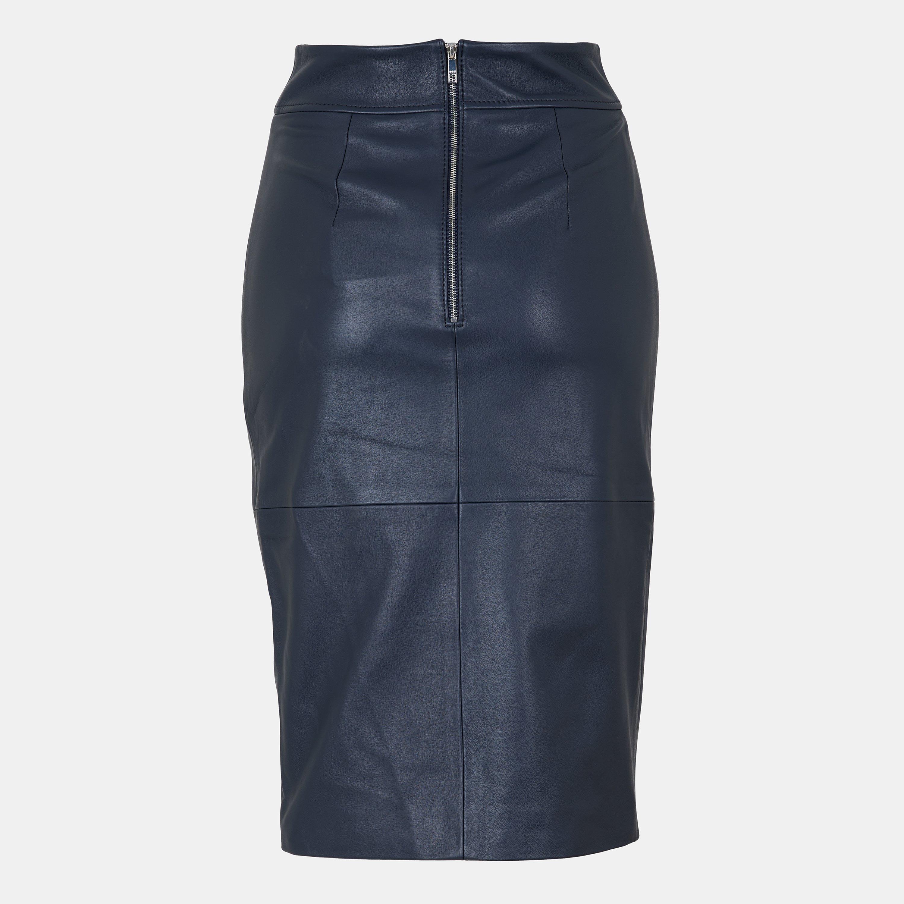 Dark Blue - Boss - Women's Setora Leather Shorts - 2