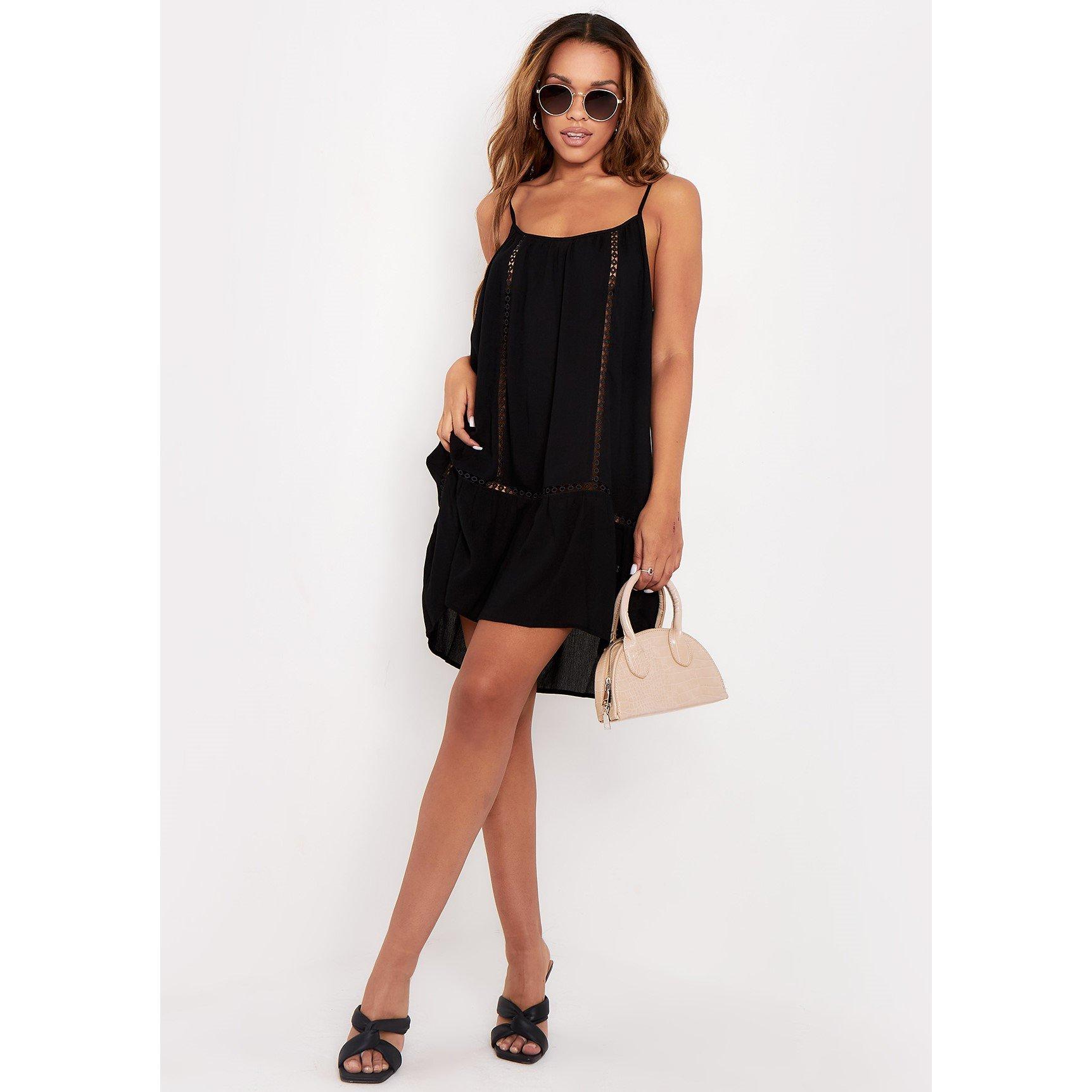 Black - Missy Empire - Crochet Detail Beach Mini Dress