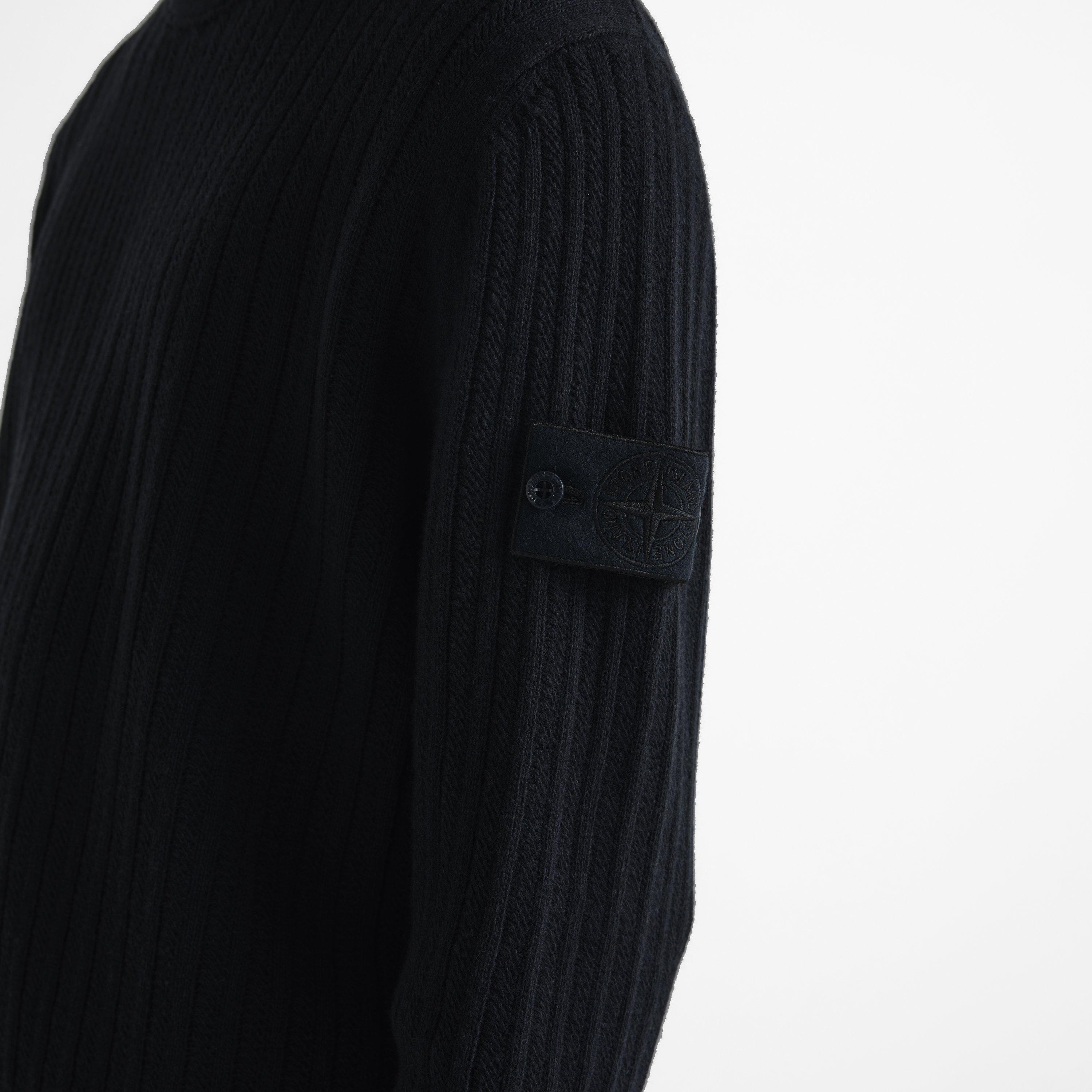 Navy V0020 - Stone Island - Men's GH Rib Crew Wool Jumper - 5