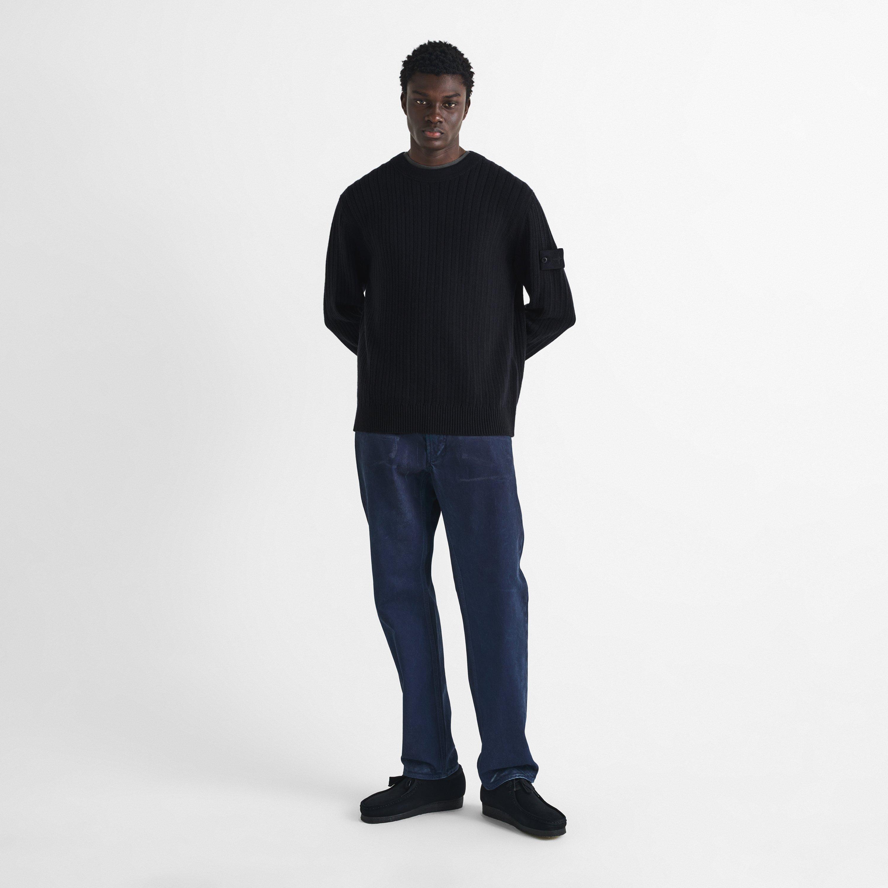Navy V0020 - Stone Island - Men's GH Rib Crew Wool Jumper - 6