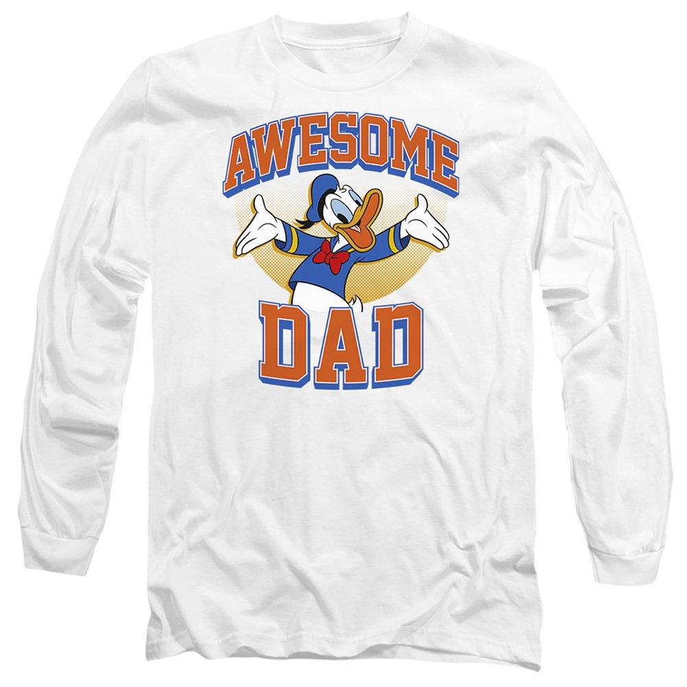 White - Disney - Donald Duck Awesome Dad Donald Long Sleeve T-Shirt - 1