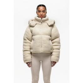 Good For Nothing Luxe Teddy Cropped Puffer Jacket Cream