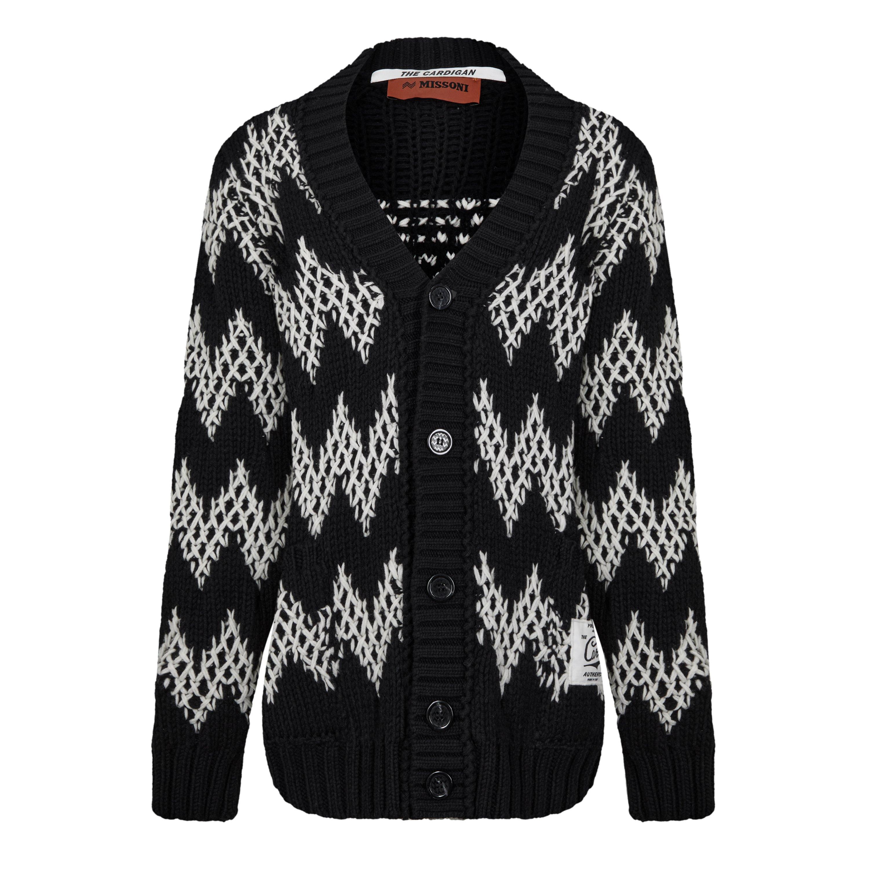 White/Black - Missoni - Men's Button Cardigan - 1