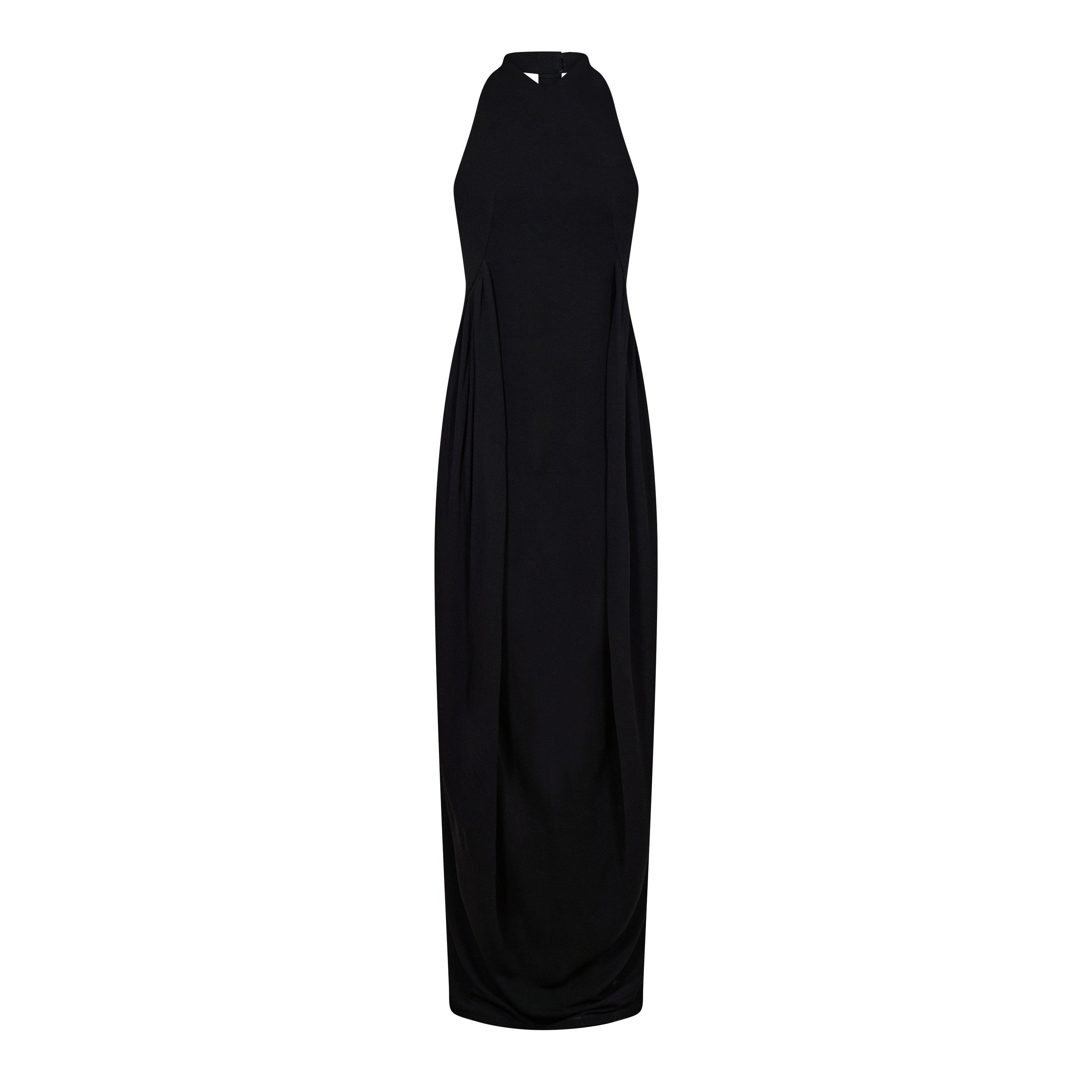 GIVENCHY Draped Crepe Halter Neck Gown - Black - Size 10 (38)