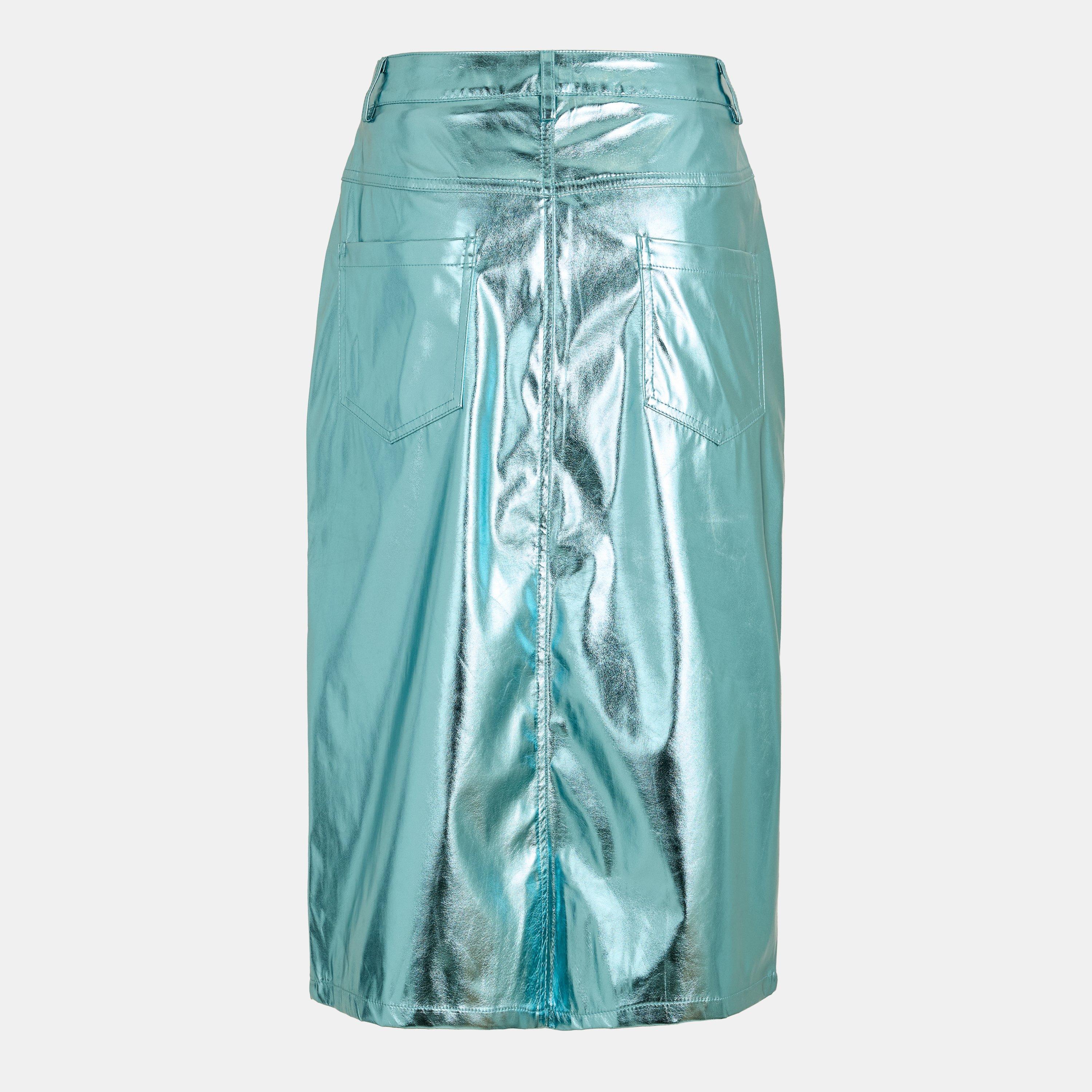 Blue - AmyLynn - Metallic Midi Skirt - 2