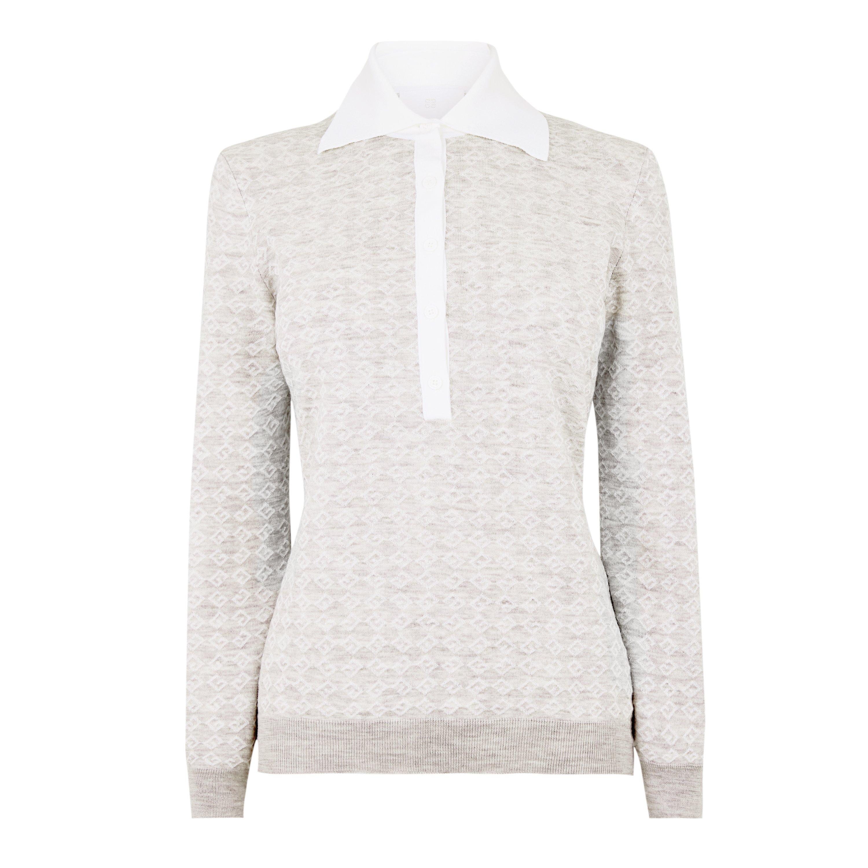 Beige - GIVENCHY - Stretch-Wool Blend Polo Shirt - 5