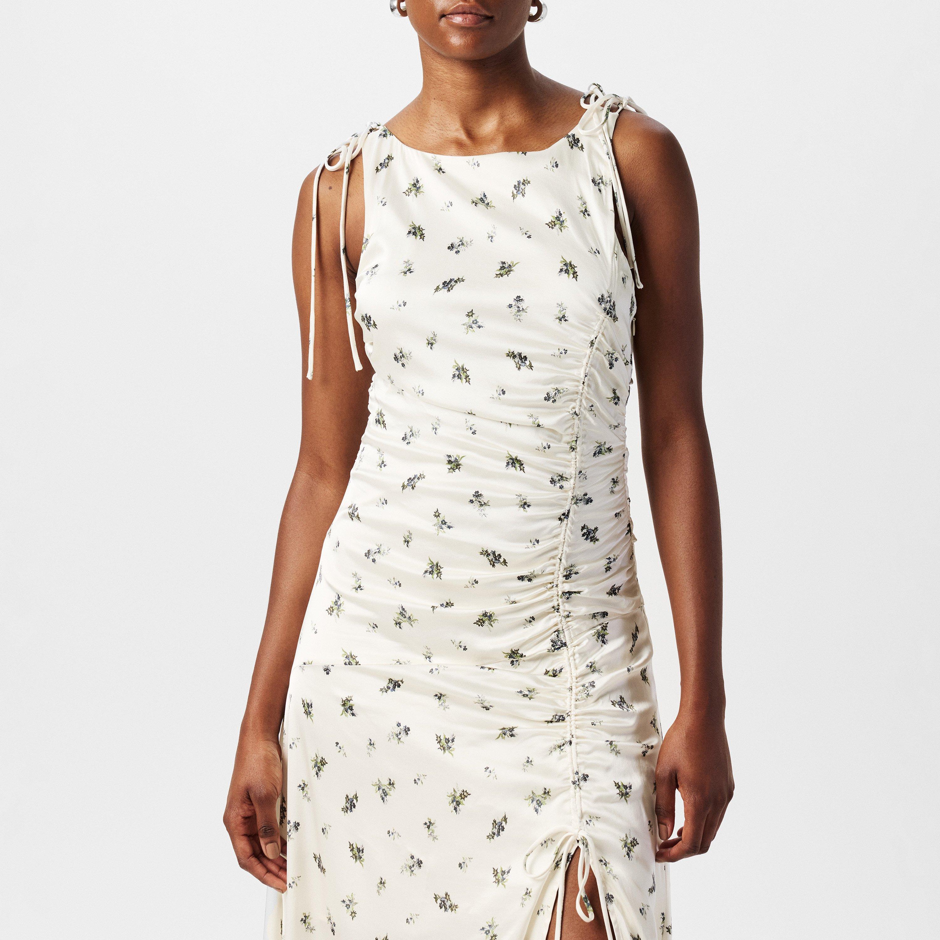Egret - Ganni - Floral Gathered Dress - 3