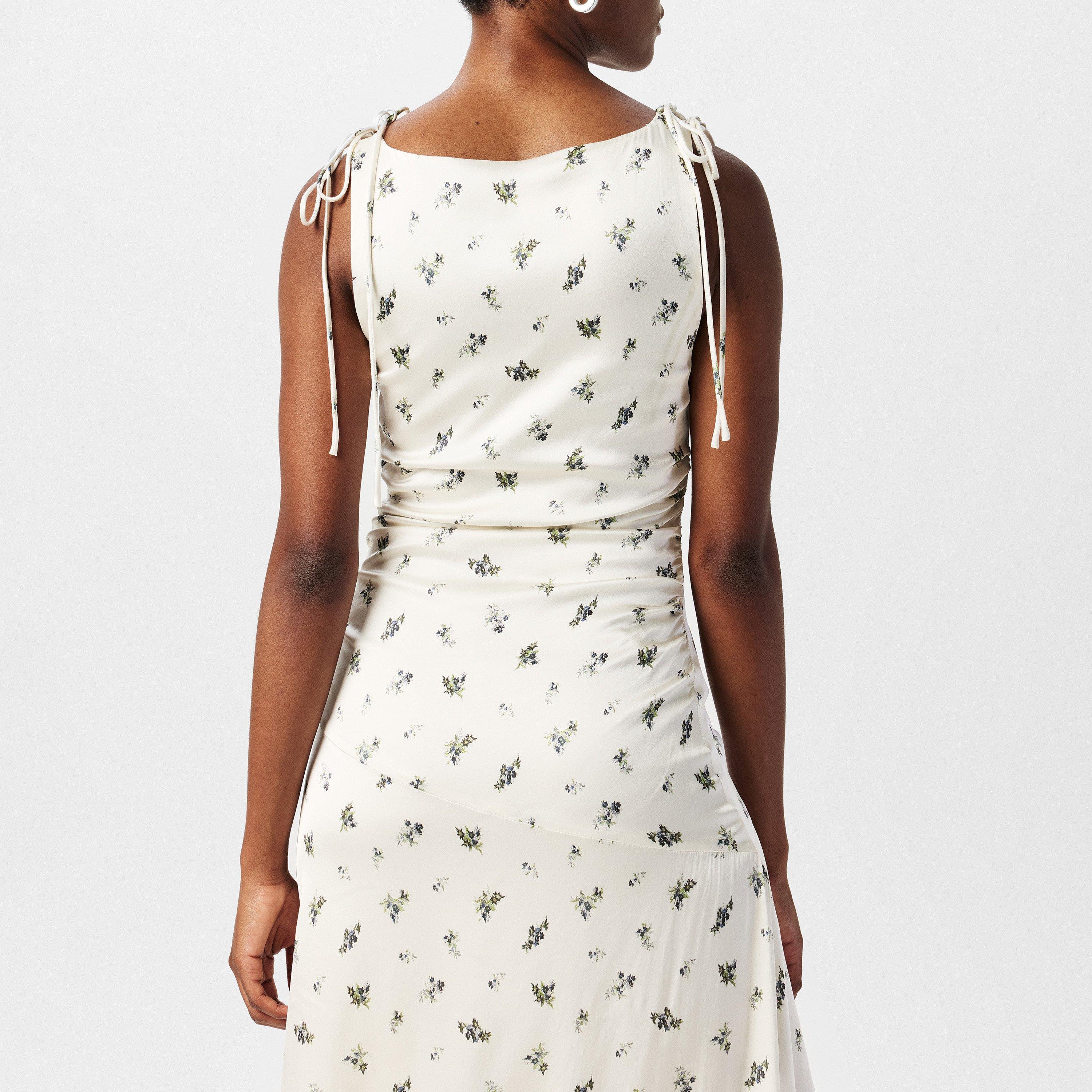 Egret - Ganni - Floral Gathered Dress - 4