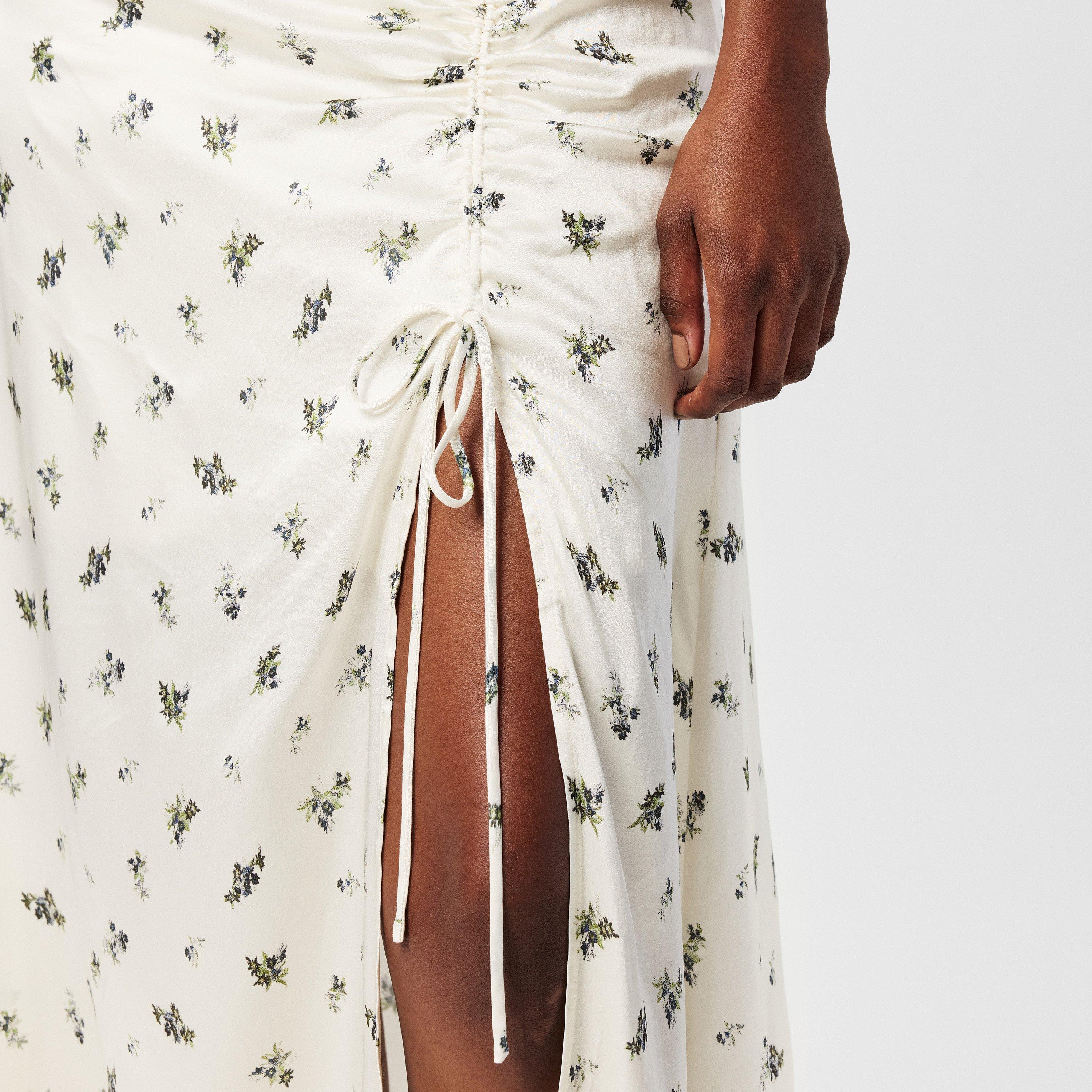 Egret - Ganni - Floral Gathered Dress - 5