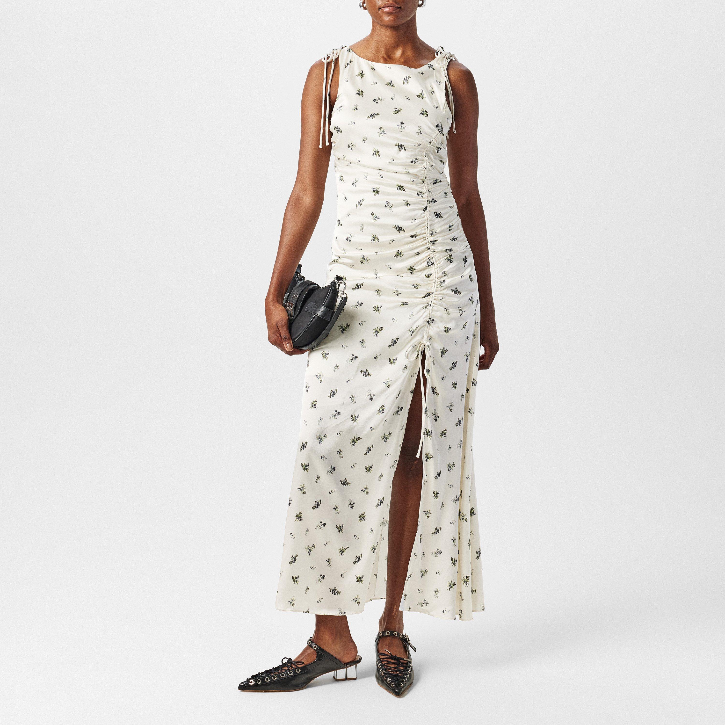 Egret - Ganni - Floral Gathered Dress - 6