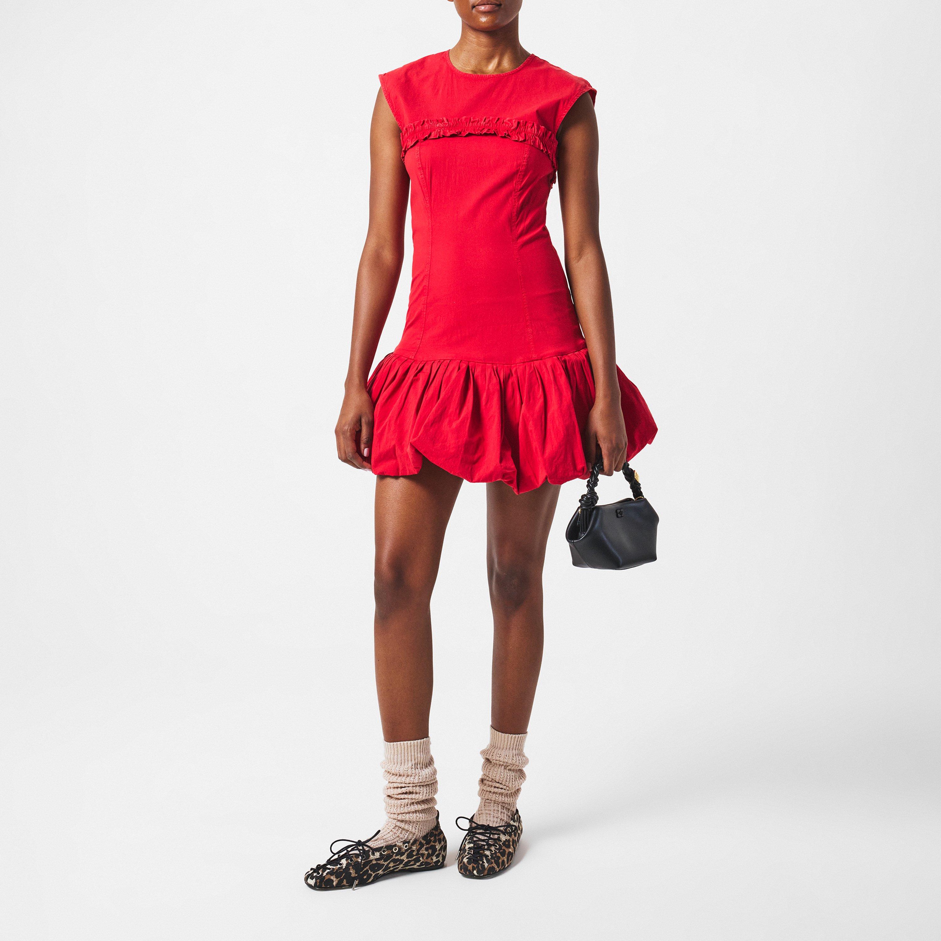 Leopard - Ganni - Women's Corset Mini Peplum Dress - 6