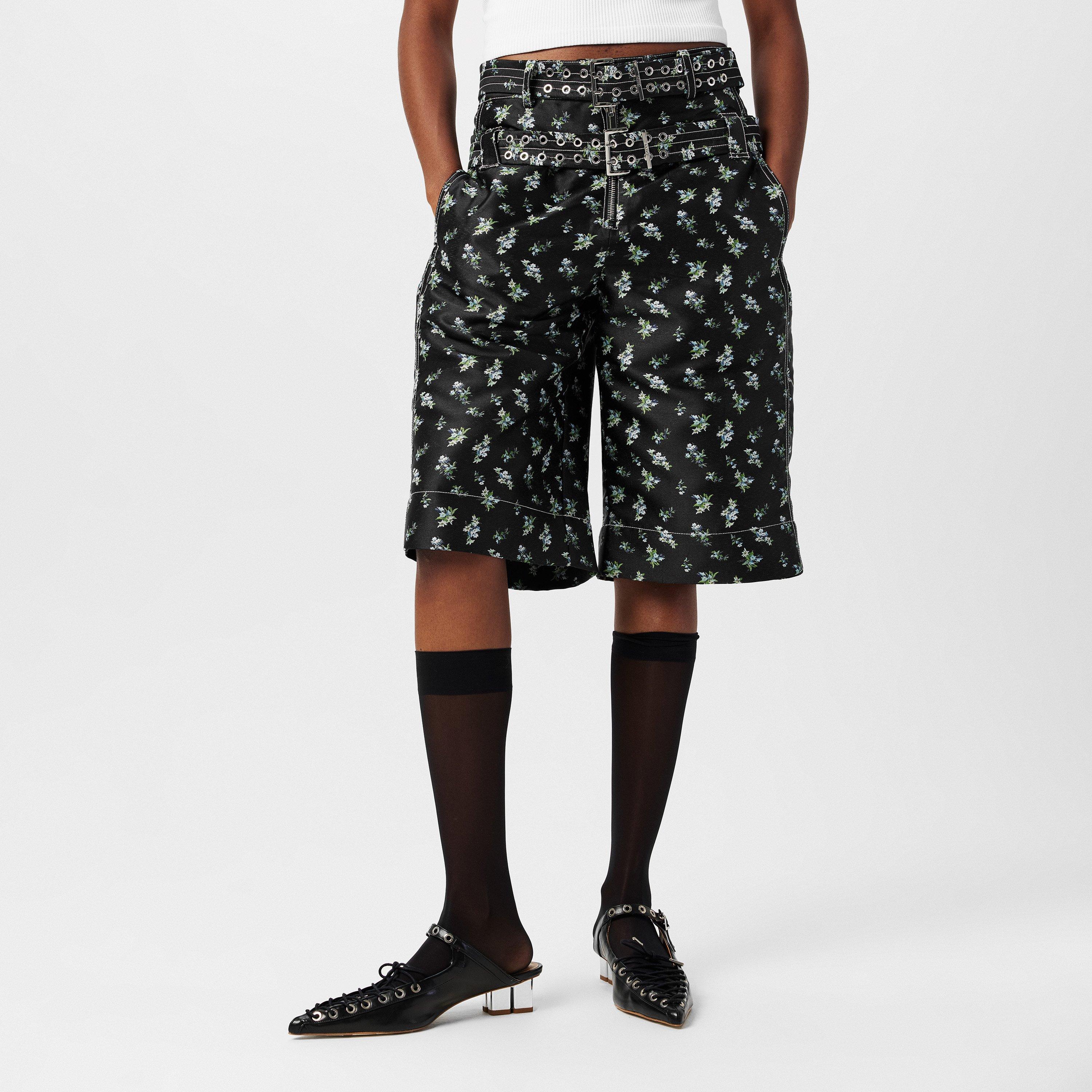 Black - Ganni - Jacquard Shorts - 3
