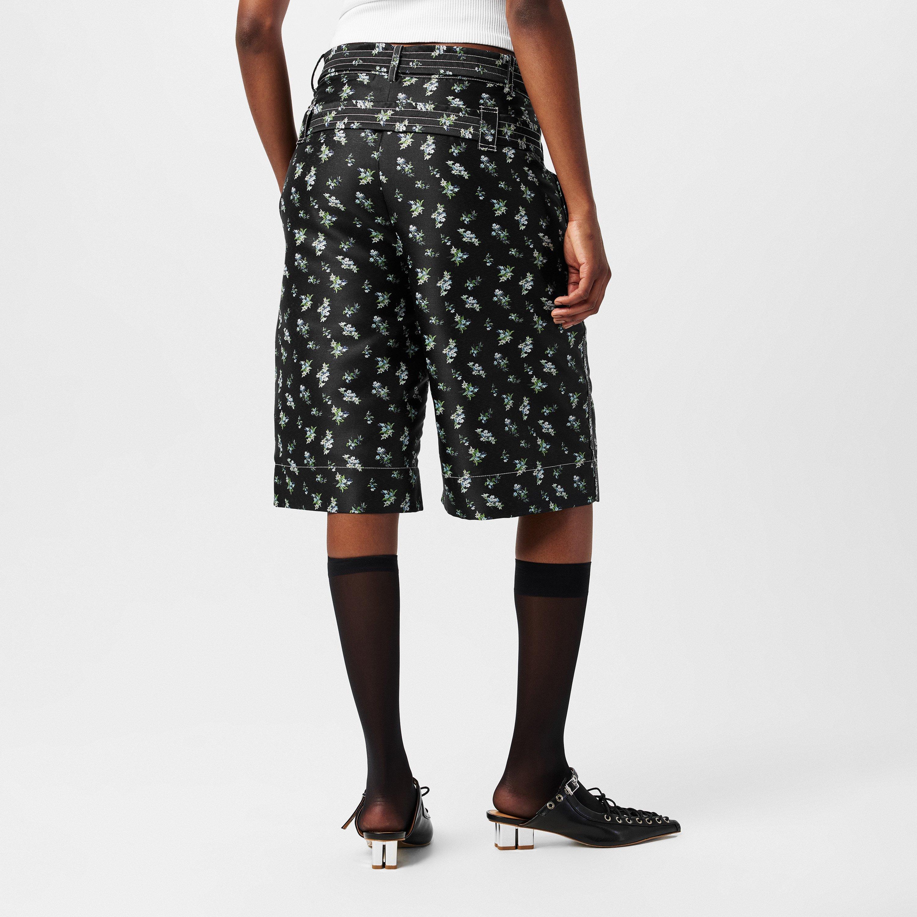 Black - Ganni - Jacquard Shorts - 4