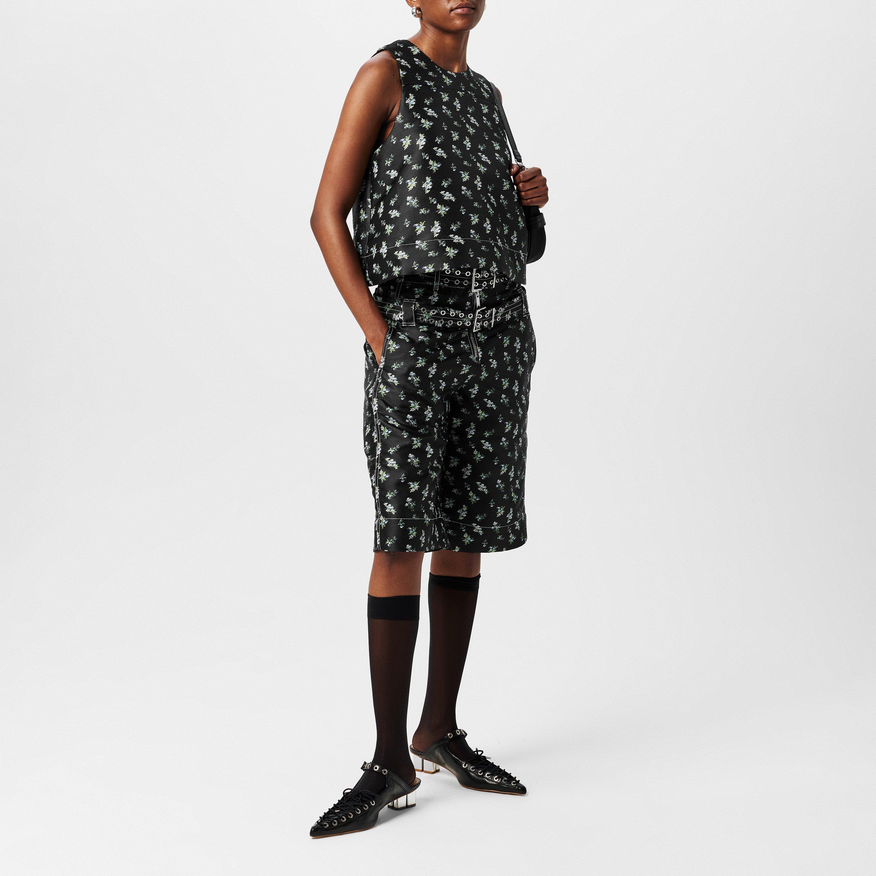 Black - Ganni - Jacquard Shorts - 6